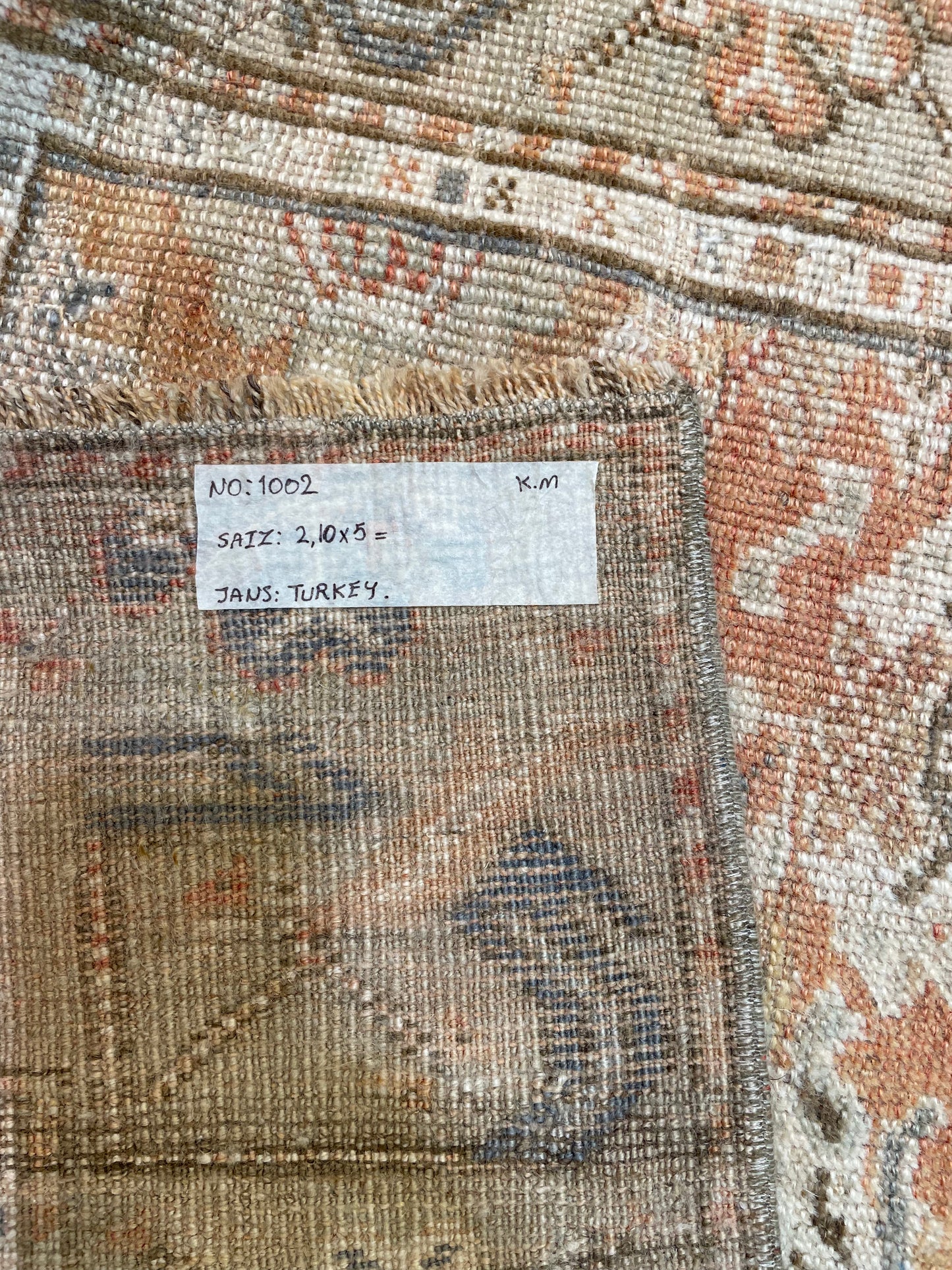 Hand-Knotted Wool Rug Turkish Oushak 2'10" x 5'