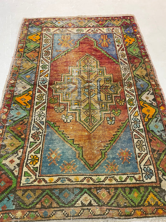 Hand-Knotted Wool Rug Turkish Oushak 3' x 4'6"