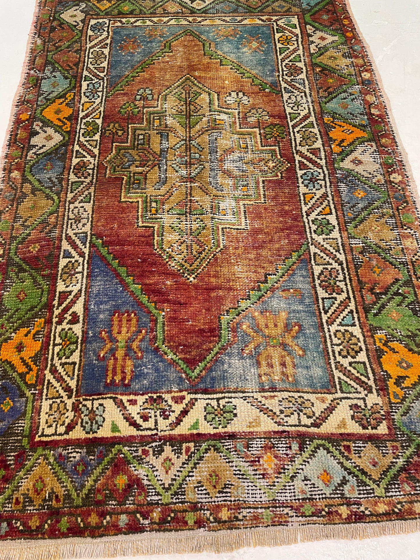 Hand-Knotted Wool Rug Turkish Oushak 3' x 4'6"