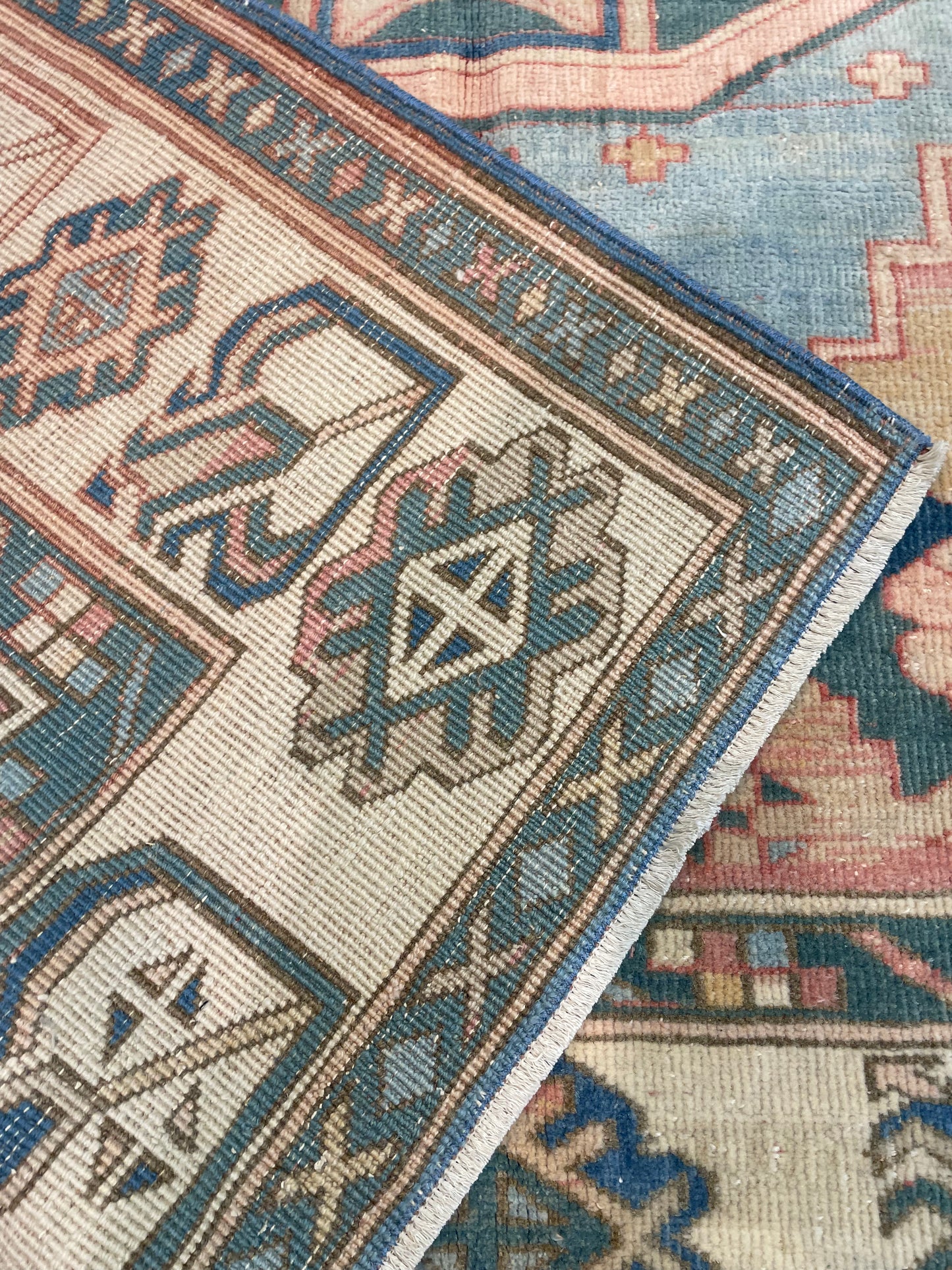 Hand-Knotted Wool Rug Turkish Oushak 4'11" x 6'7"