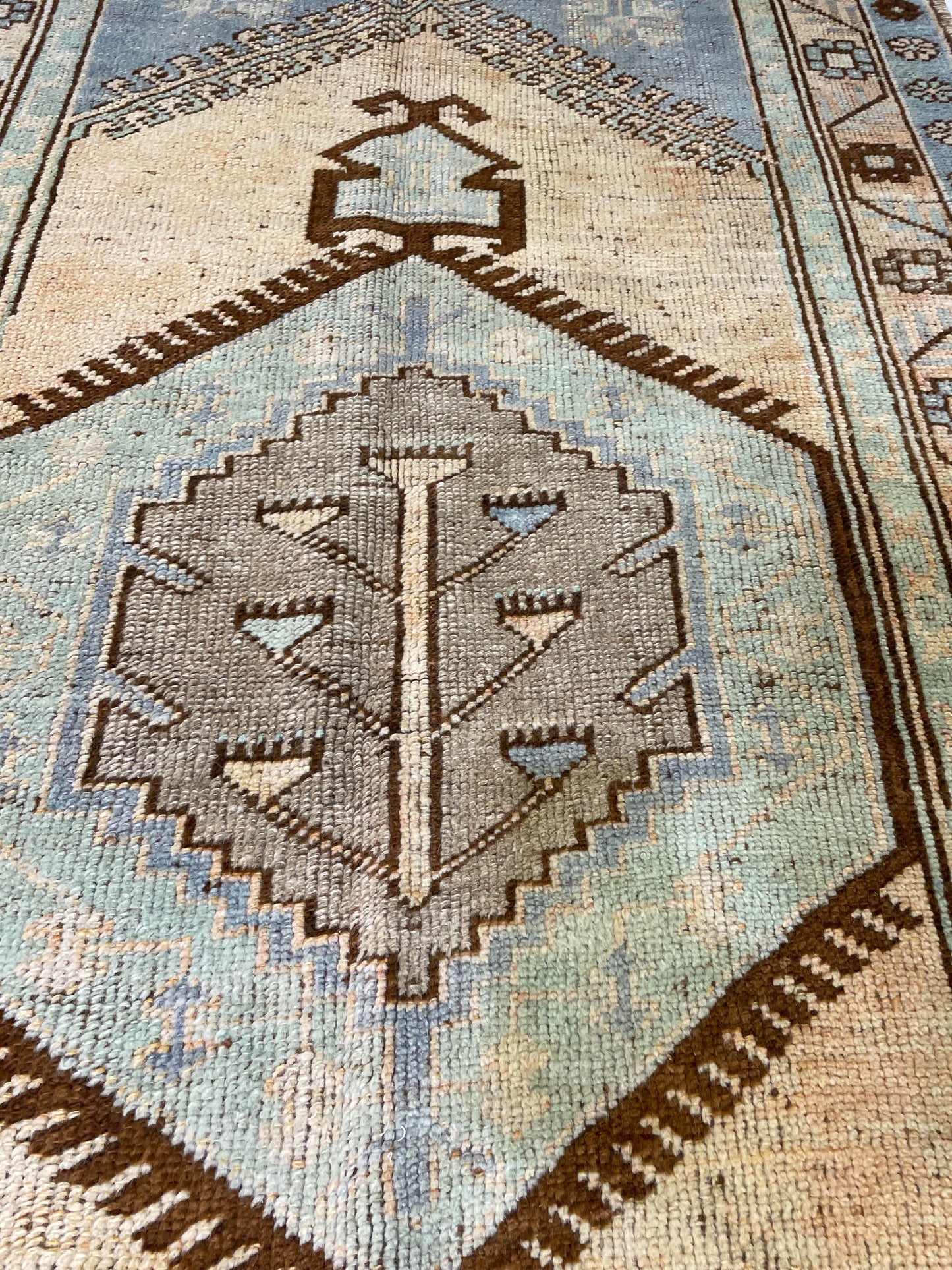Hand-Knotted Wool Rug Turkish Oushak 3'4" x 5'10"
