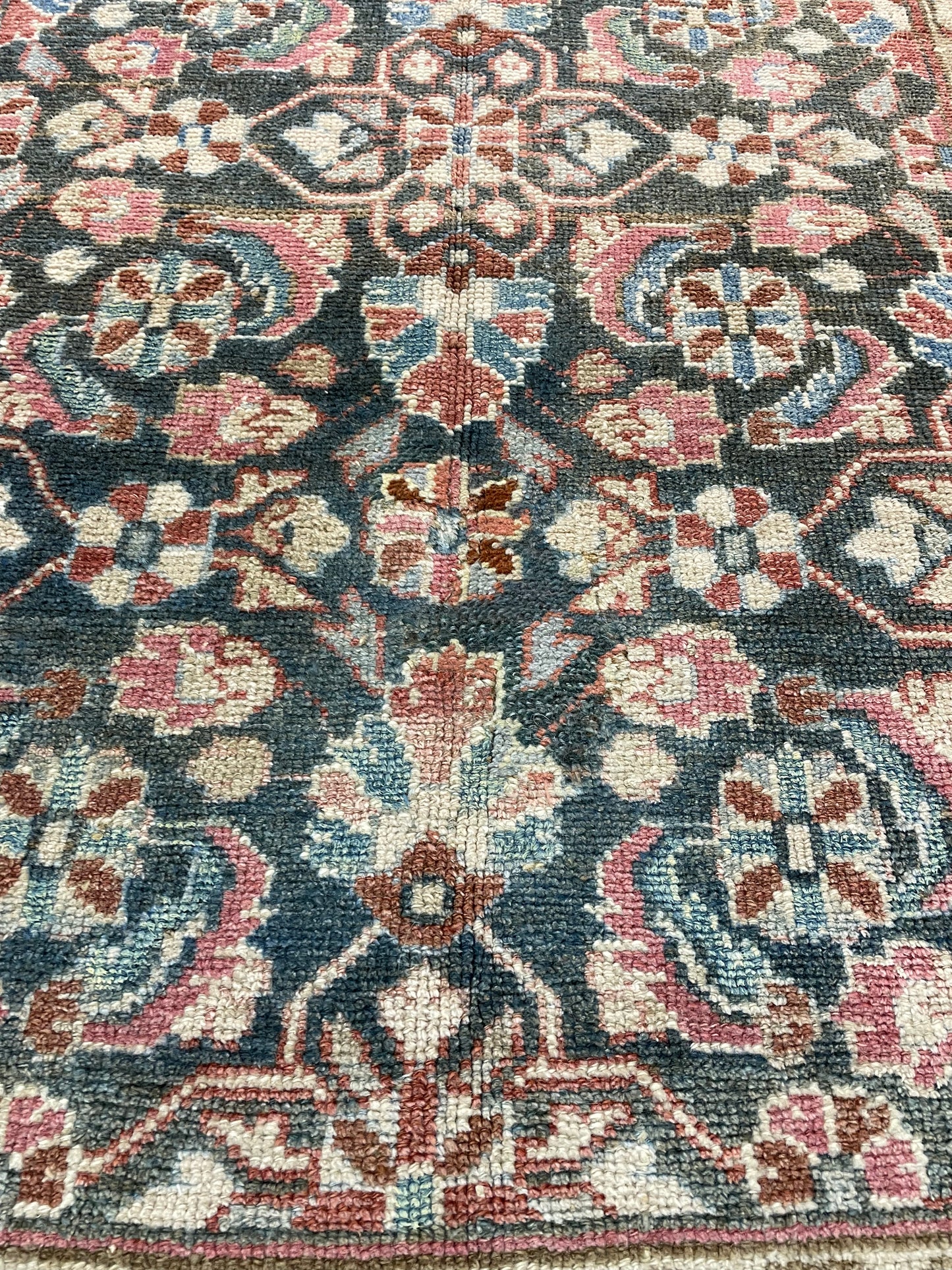 Hand-Knotted Wool Runner Turkish Oushak 3'4" x 7'10"