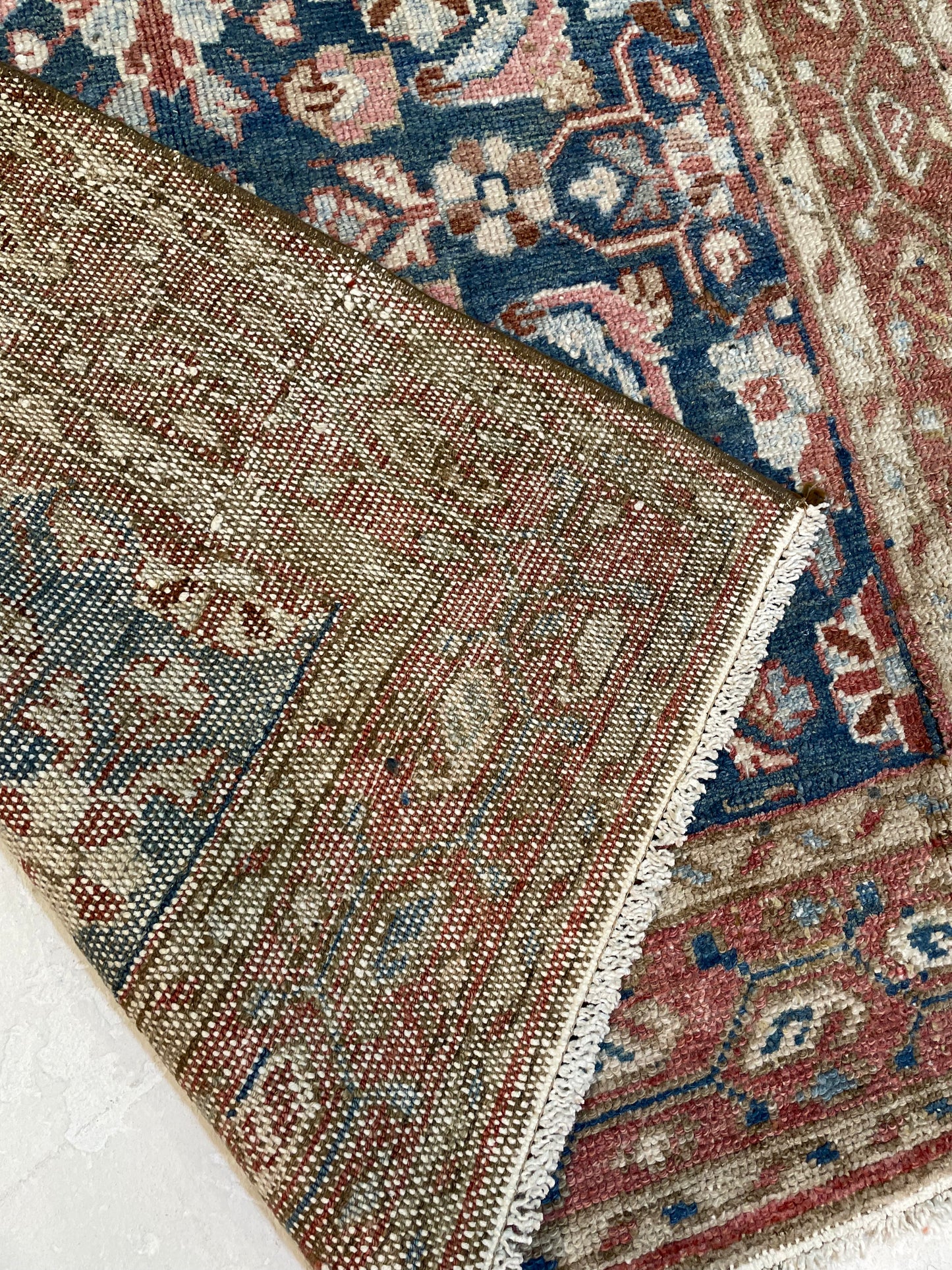Hand-Knotted Wool Runner Turkish Oushak 3'4" x 7'10"