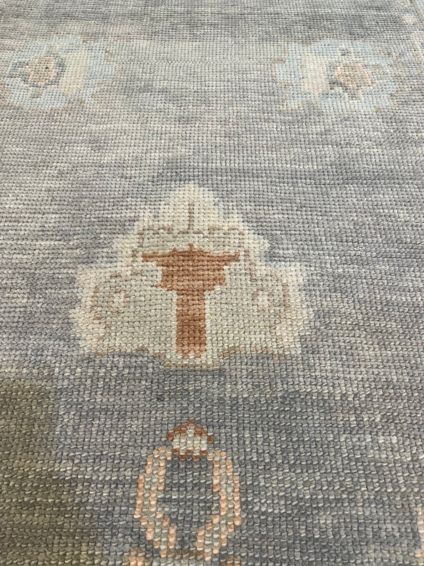 Hand-Knotted Wool Runner Turkish Oushak 3'10" x 9'8"