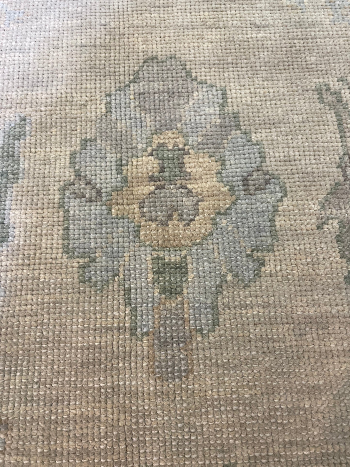 Hand-Knotted Wool Rug Turkish Oushak 5'2" x 7'7"