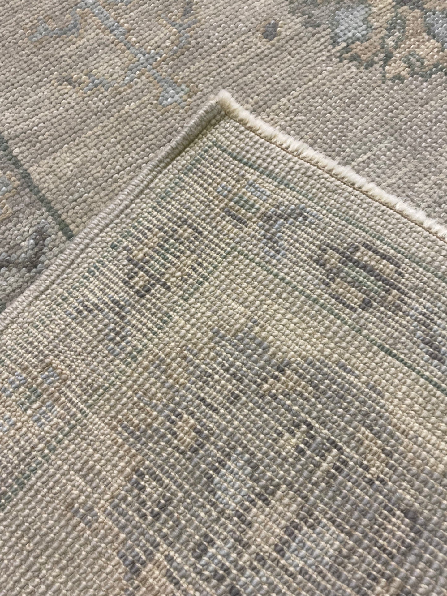 Hand-Knotted Wool Rug Turkish Oushak 5'2" x 7'7"