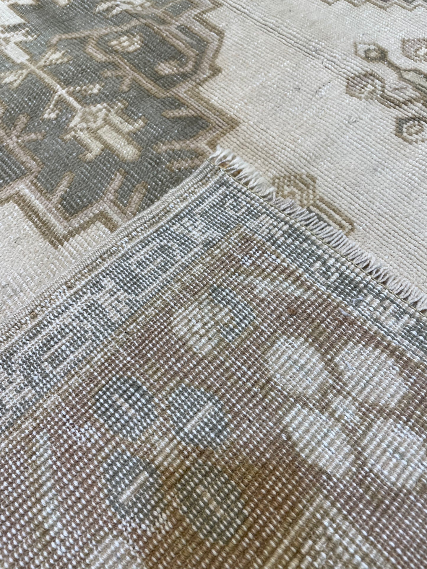 Hand-Knotted Wool Rug Turkish Oushak 3'6" x 6'9"