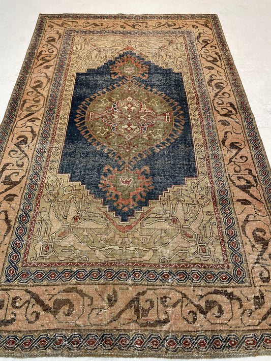 Hand-Knotted Wool Rug Turkish Oushak 4'6" x 7'1"