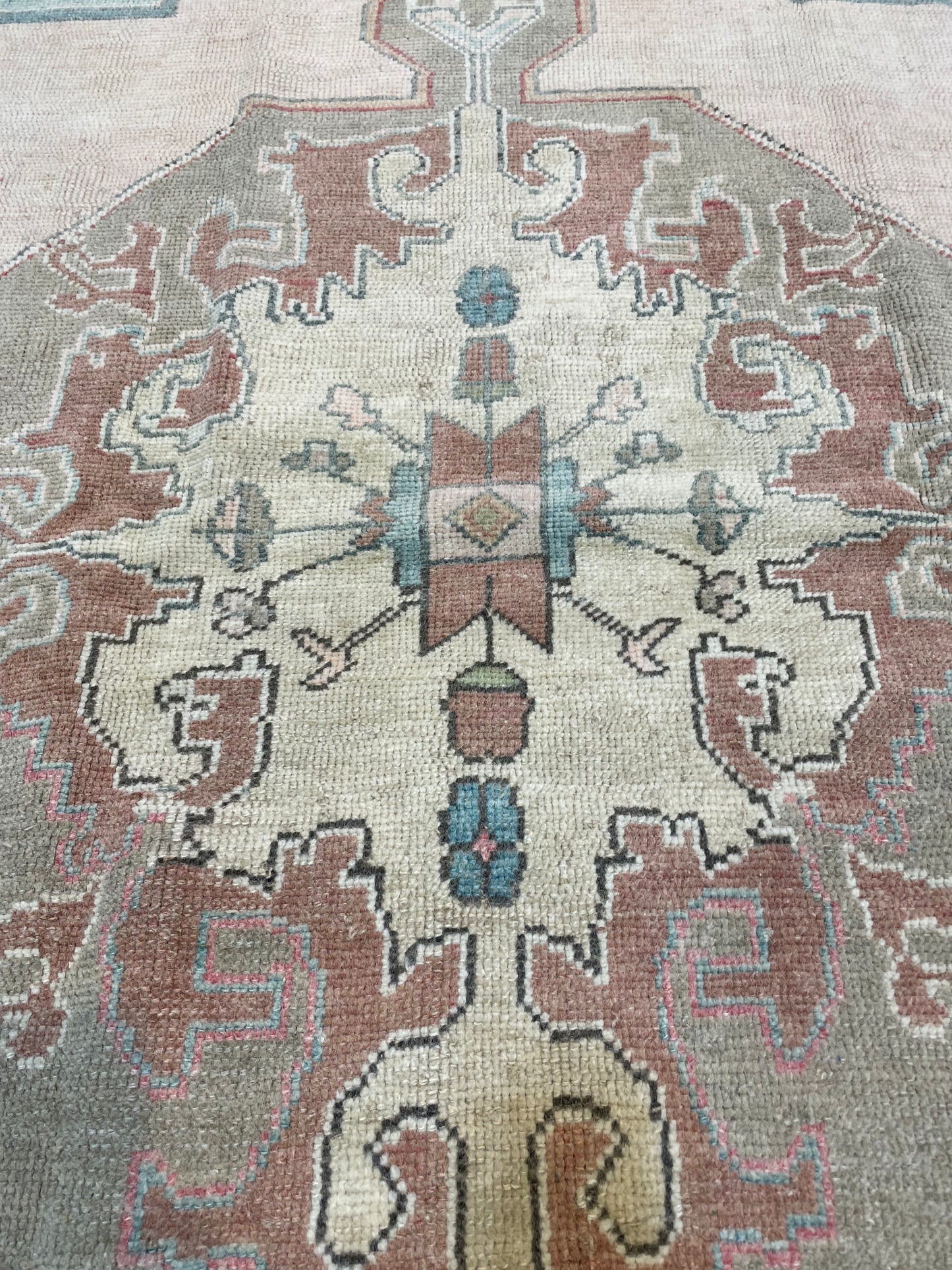 Hand-Knotted Wool Rug Turkish Oushak 3'5" x 6'8"