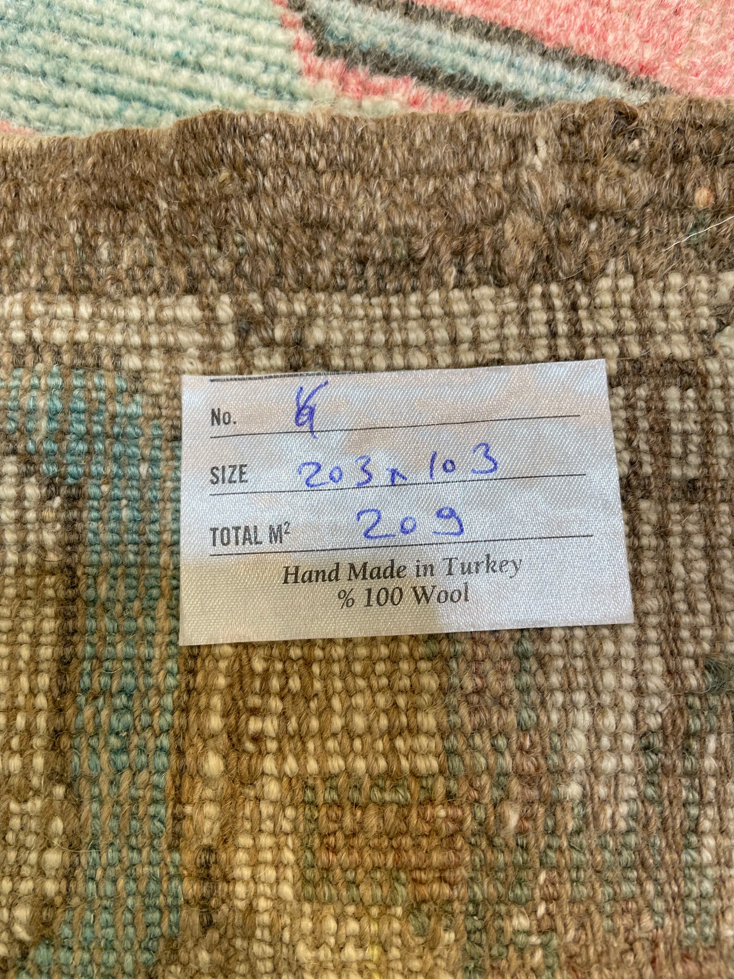 Hand-Knotted Wool Rug Turkish Oushak 3'5" x 6'8"