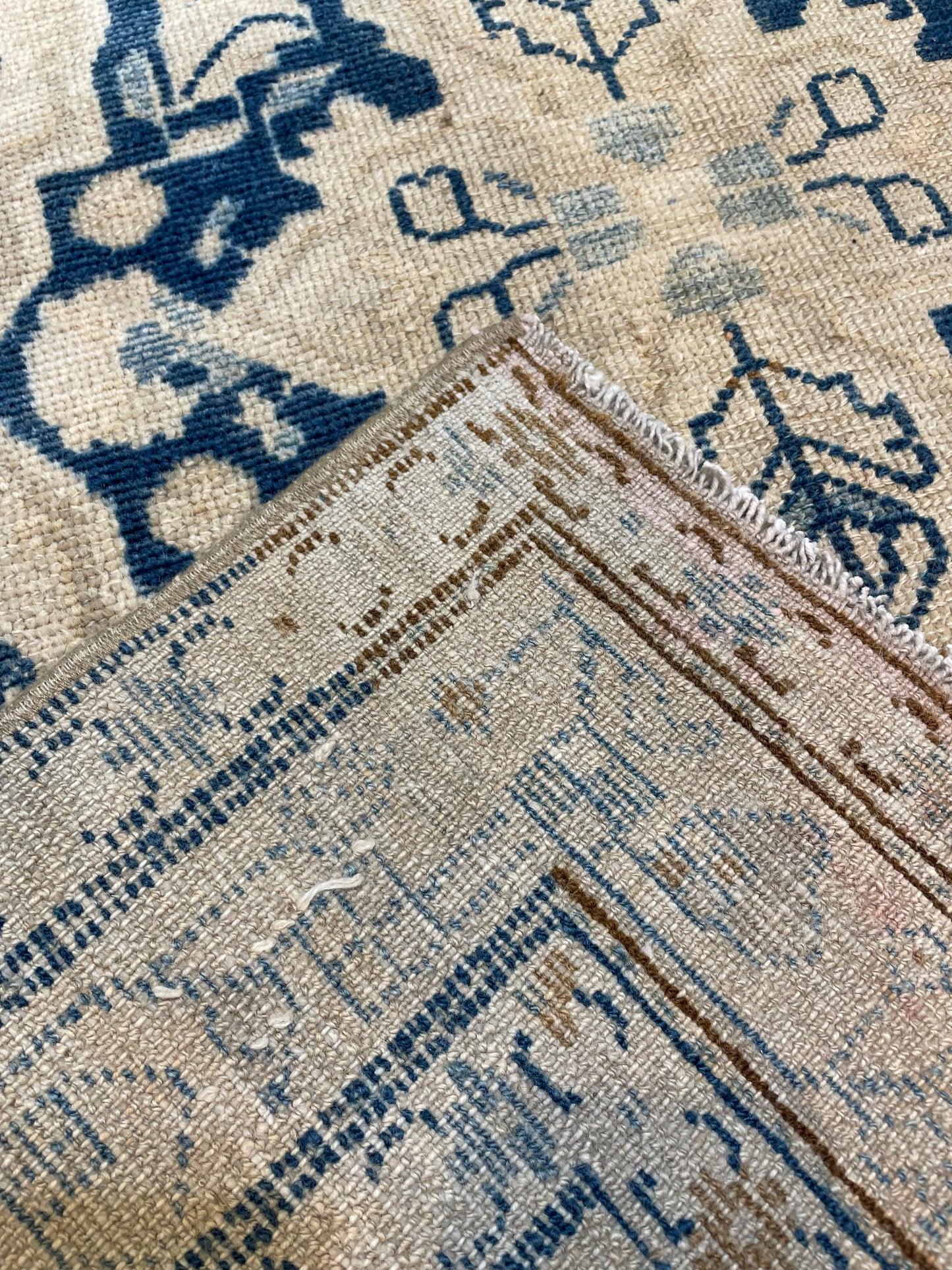 Hand-Knotted Wool Rug Turkish Oushak 3'5" x 4'11"