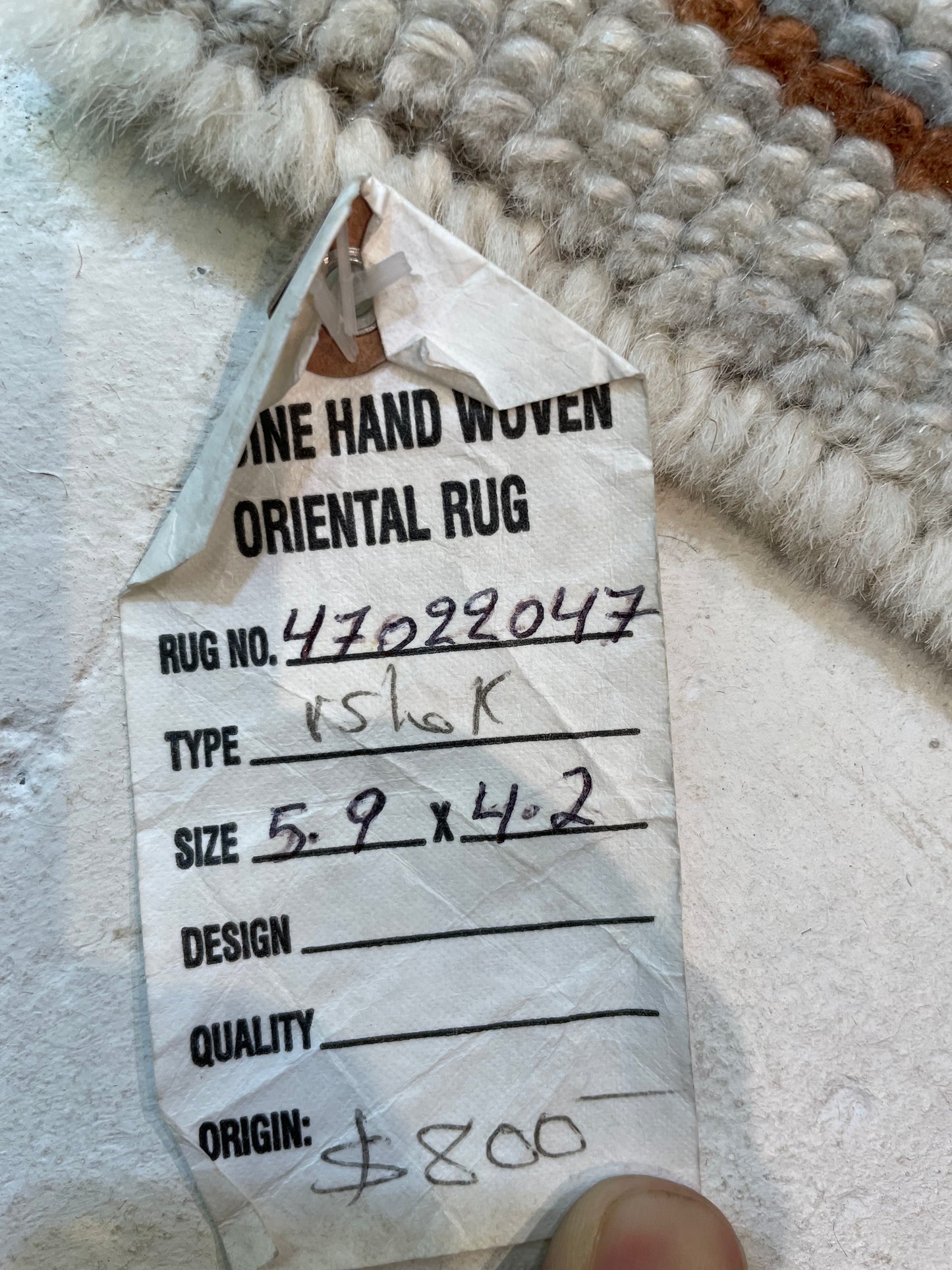 Hand-Knotted Wool Rug Turkish Oushak 4'2" x 5'9"