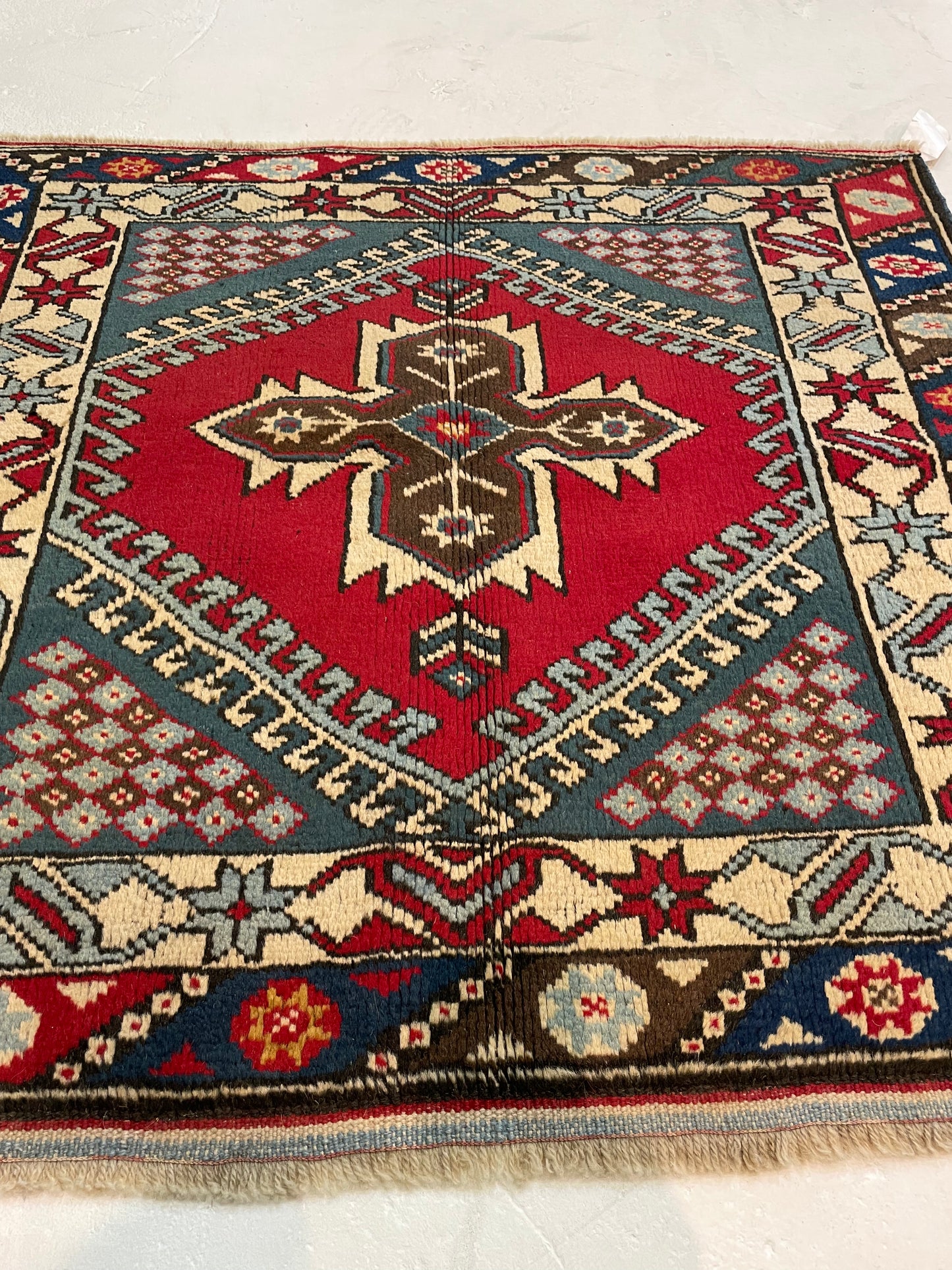 Hand-Knotted Wool Rug Turkish Oushak 3' x 3'3"