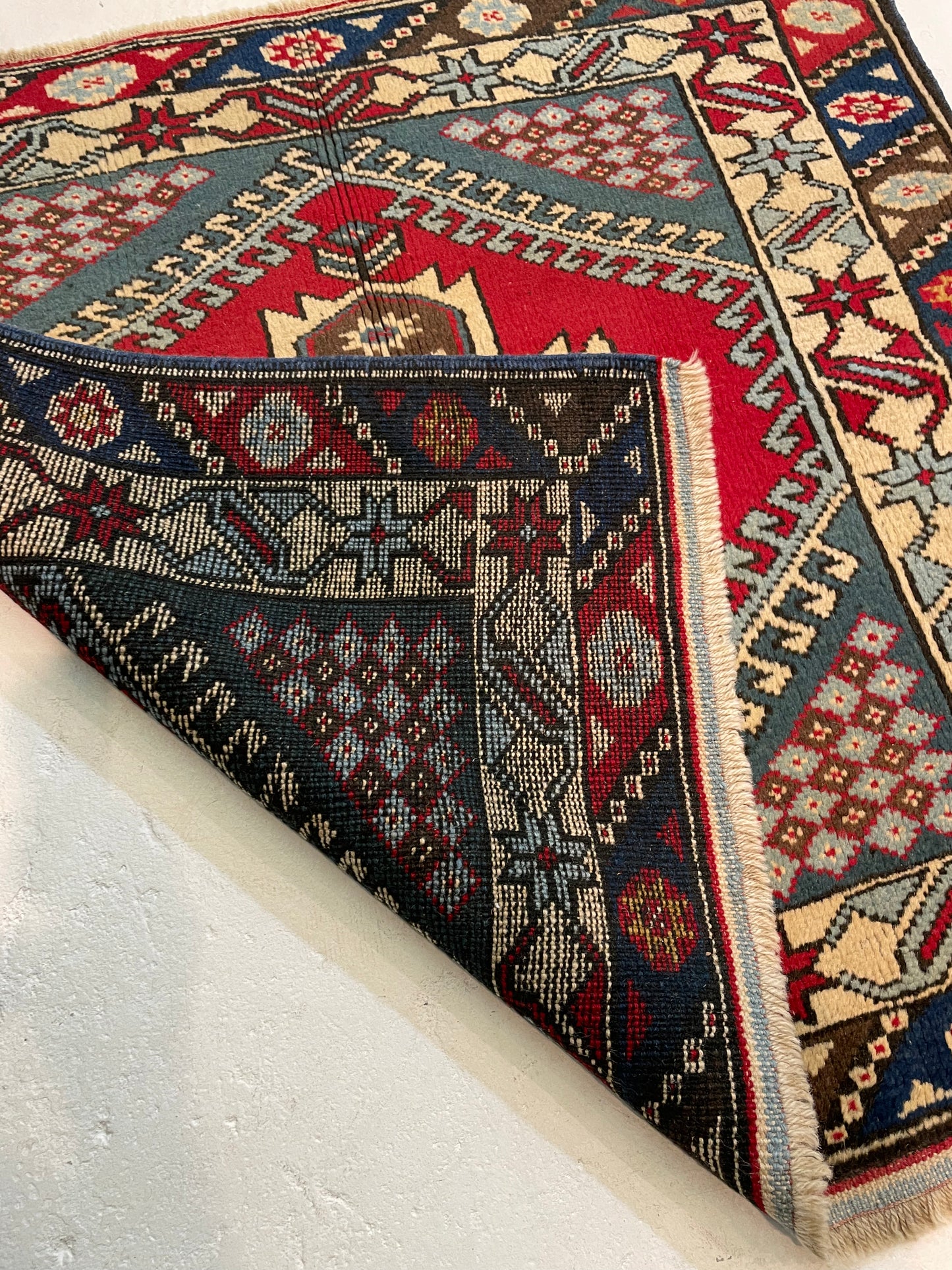 Hand-Knotted Wool Rug Turkish Oushak 3' x 3'3"
