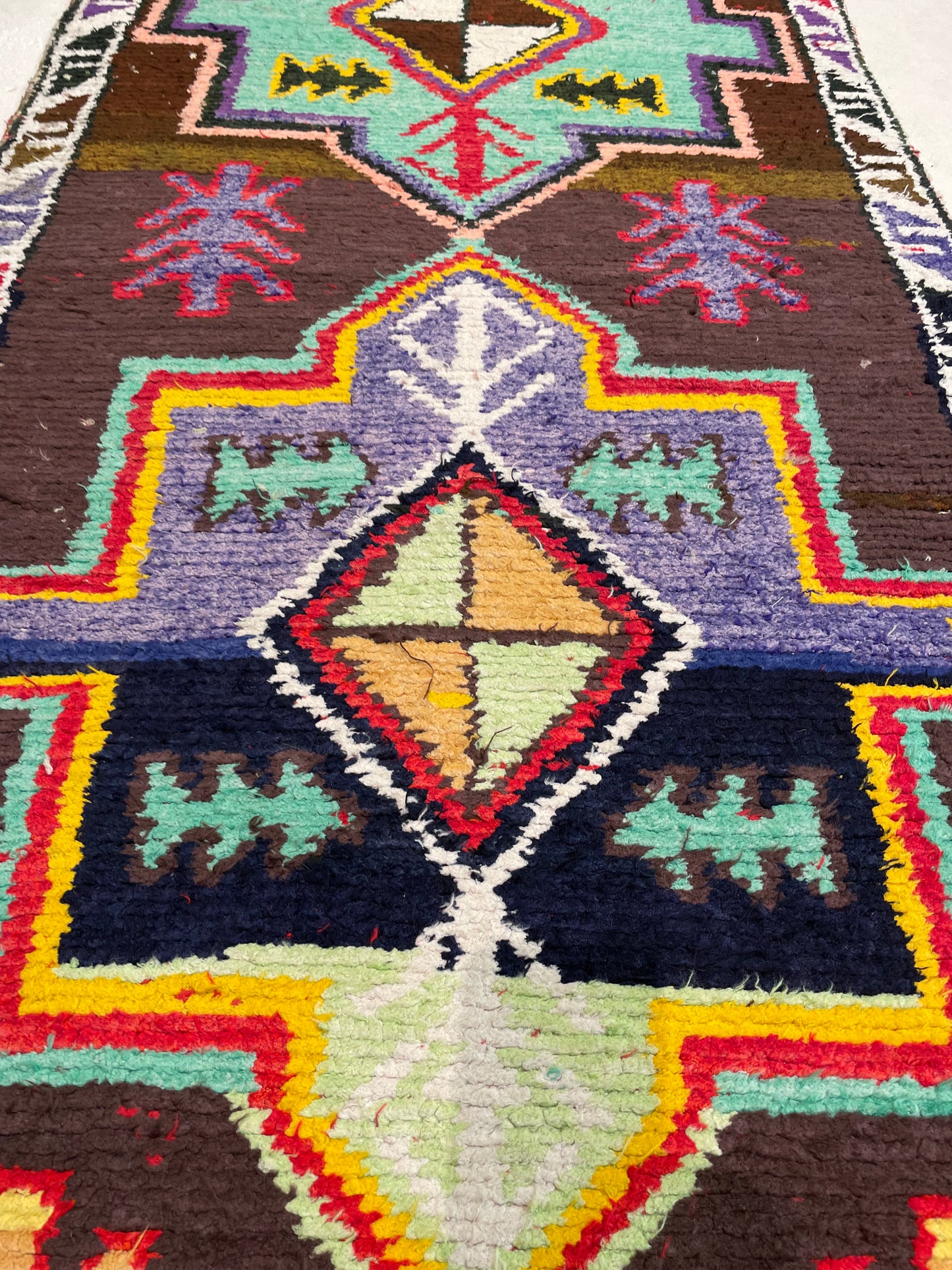 Hand-Knotted Wool Runner Turkish Oushak 2'5" x 11'1"