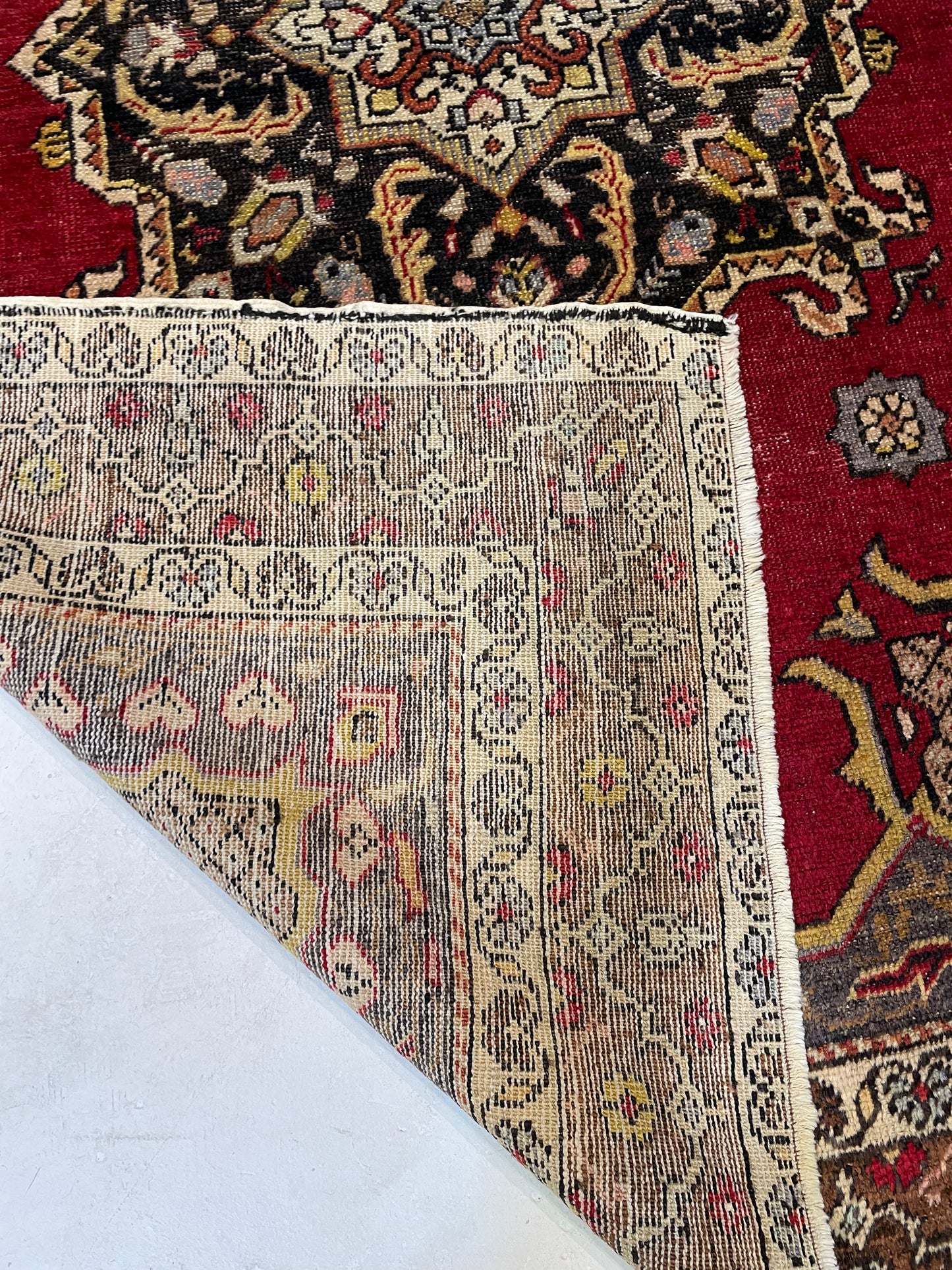Hand-Knotted Wool Rug Turkish Oushak 4'1" x 5'9"