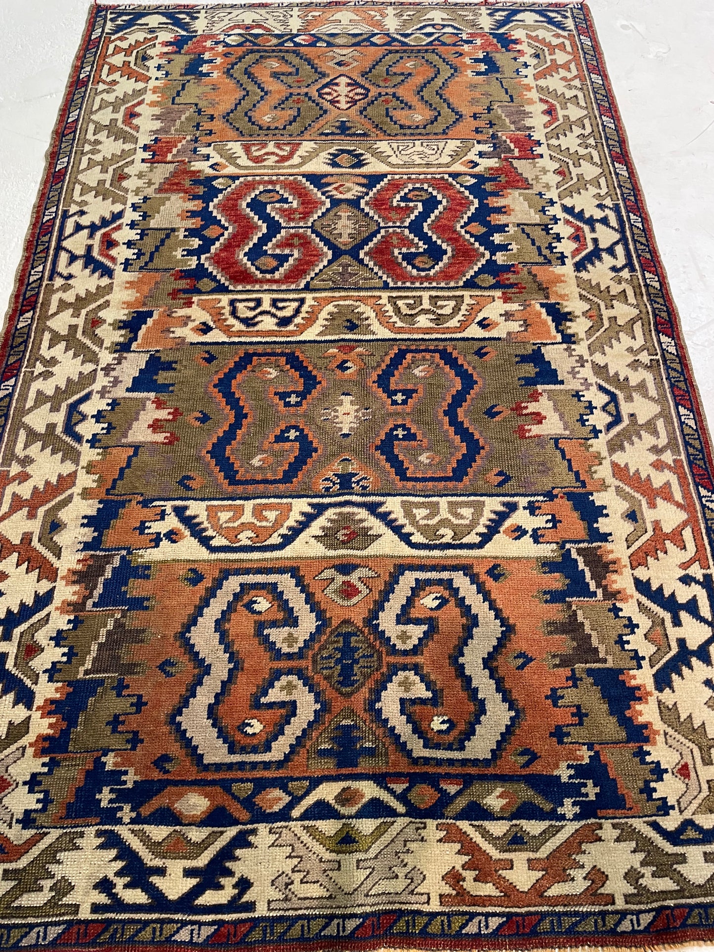 Hand-Knotted Wool Rug Turkish Oushak 3'6" x 5'7"