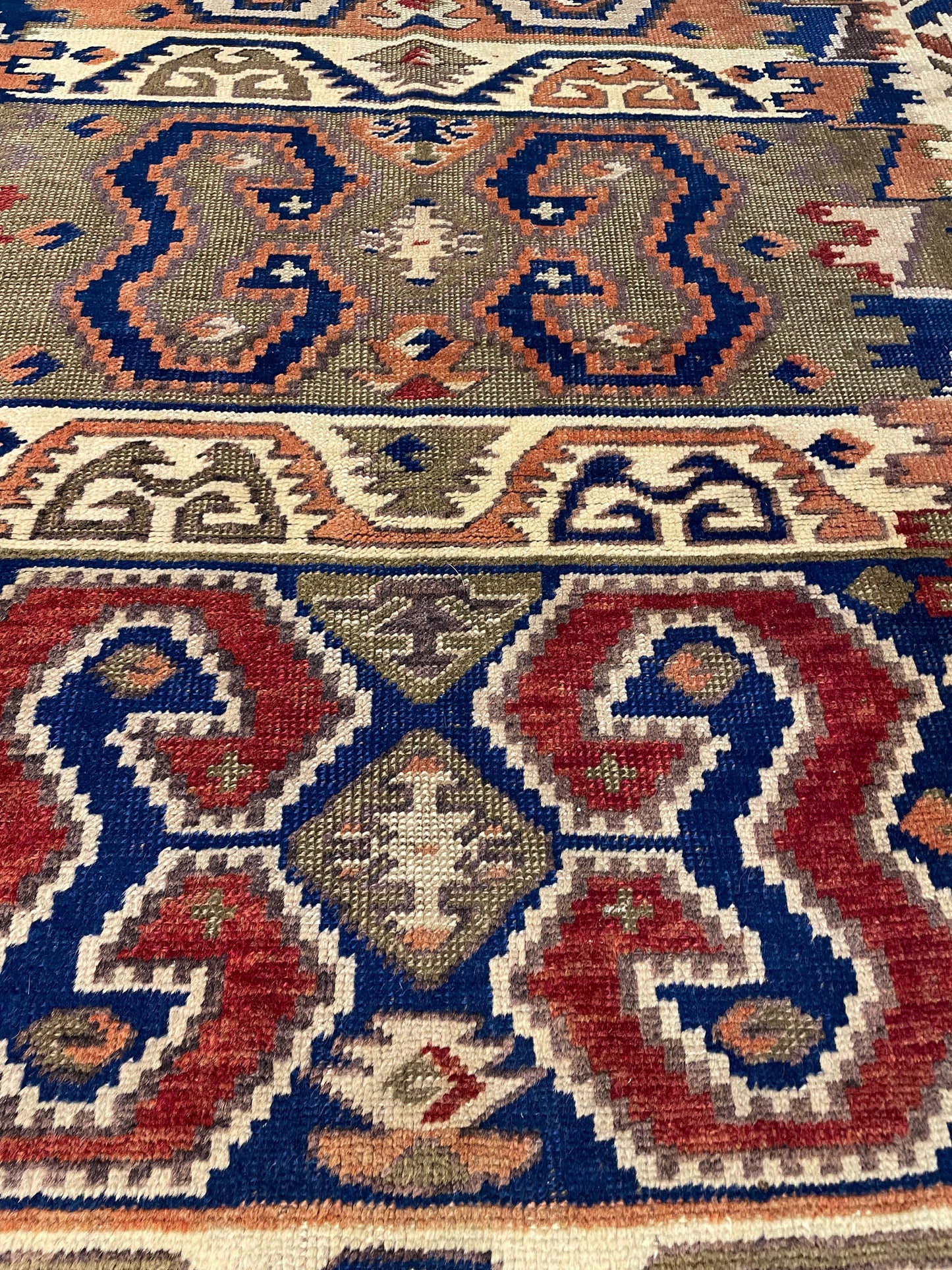 Hand-Knotted Wool Rug Turkish Oushak 3'6" x 5'7"