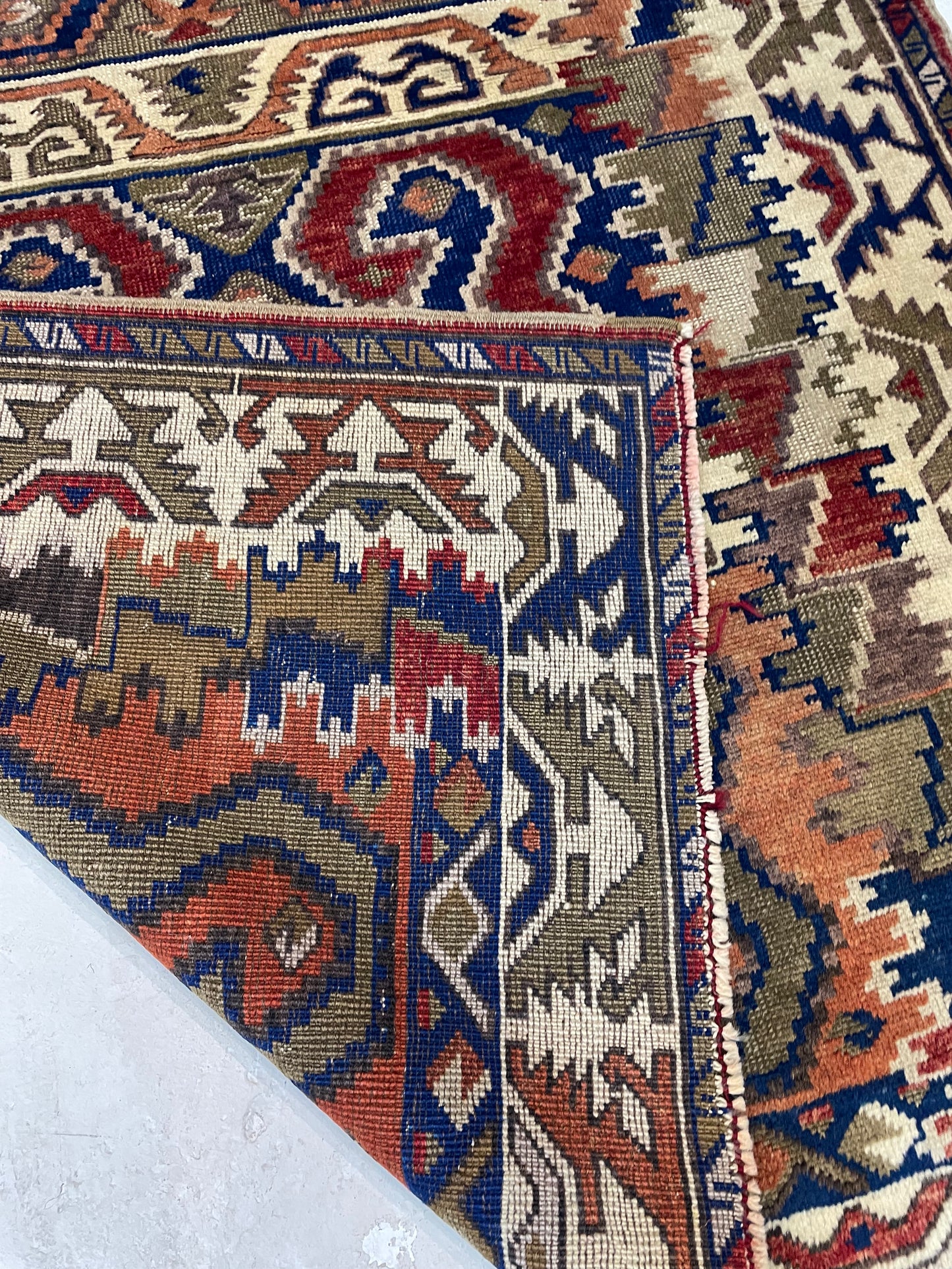 Hand-Knotted Wool Rug Turkish Oushak 3'6" x 5'7"