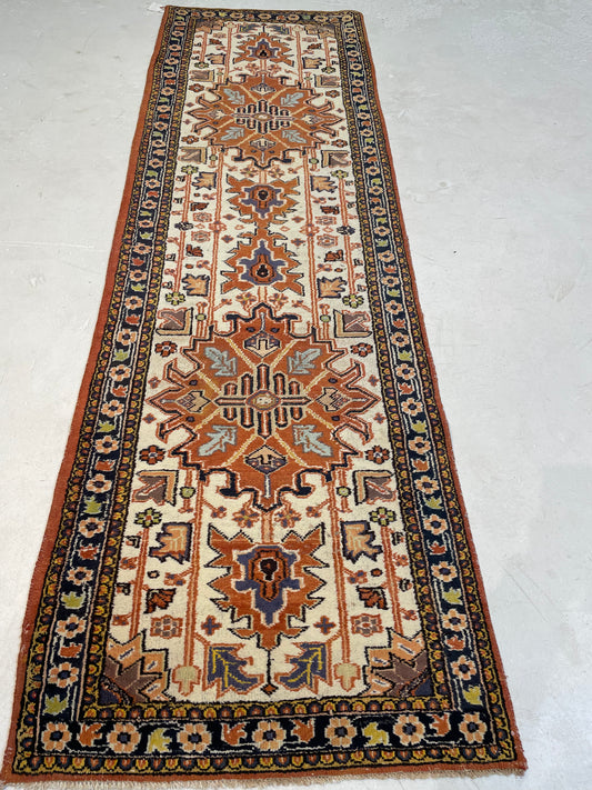 Hand-Knotted Wool Runner Turkish Oushak 2'5" x 7'10"