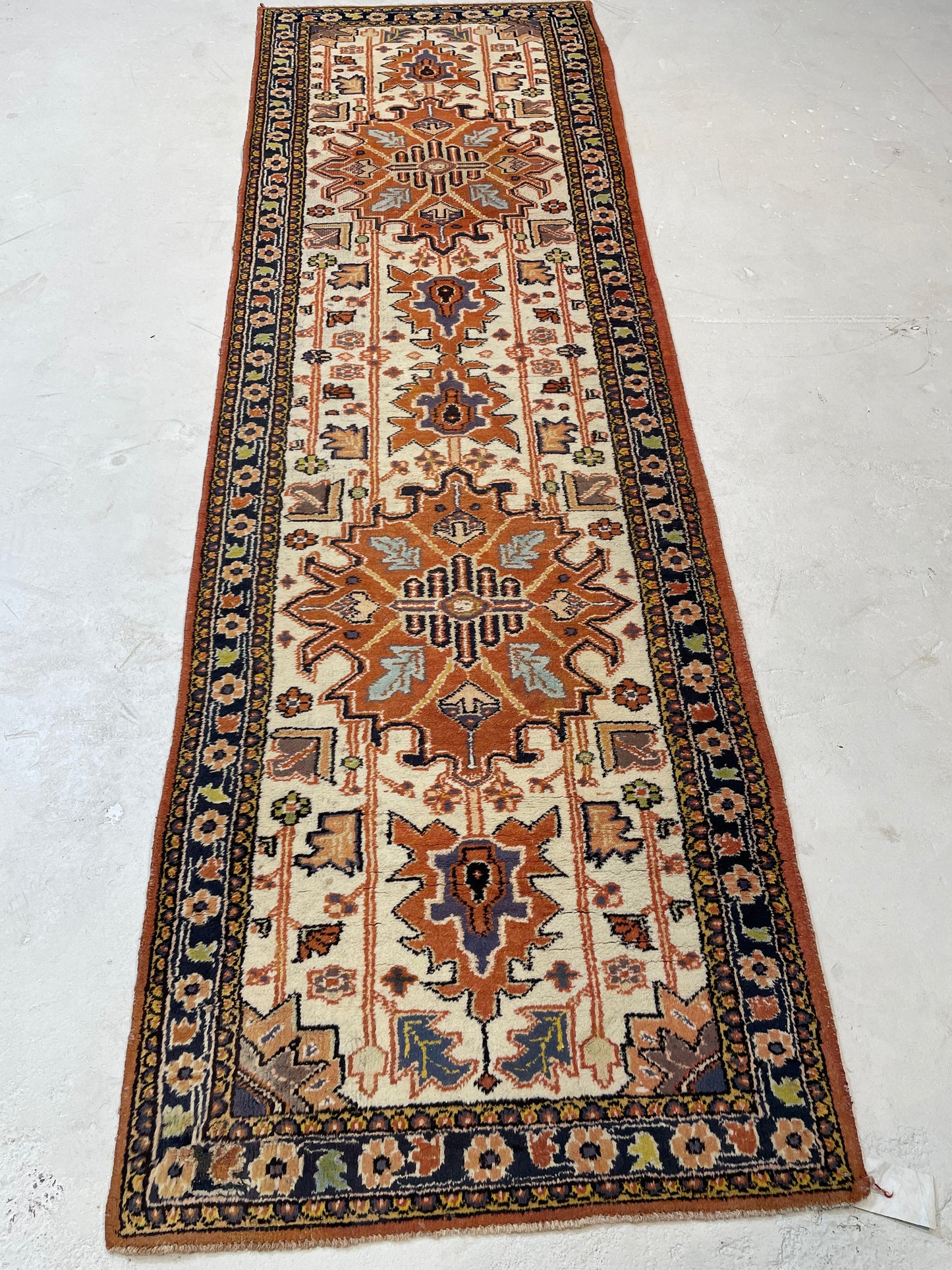 Hand-Knotted Wool Runner Turkish Oushak 2'5" x 7'10"