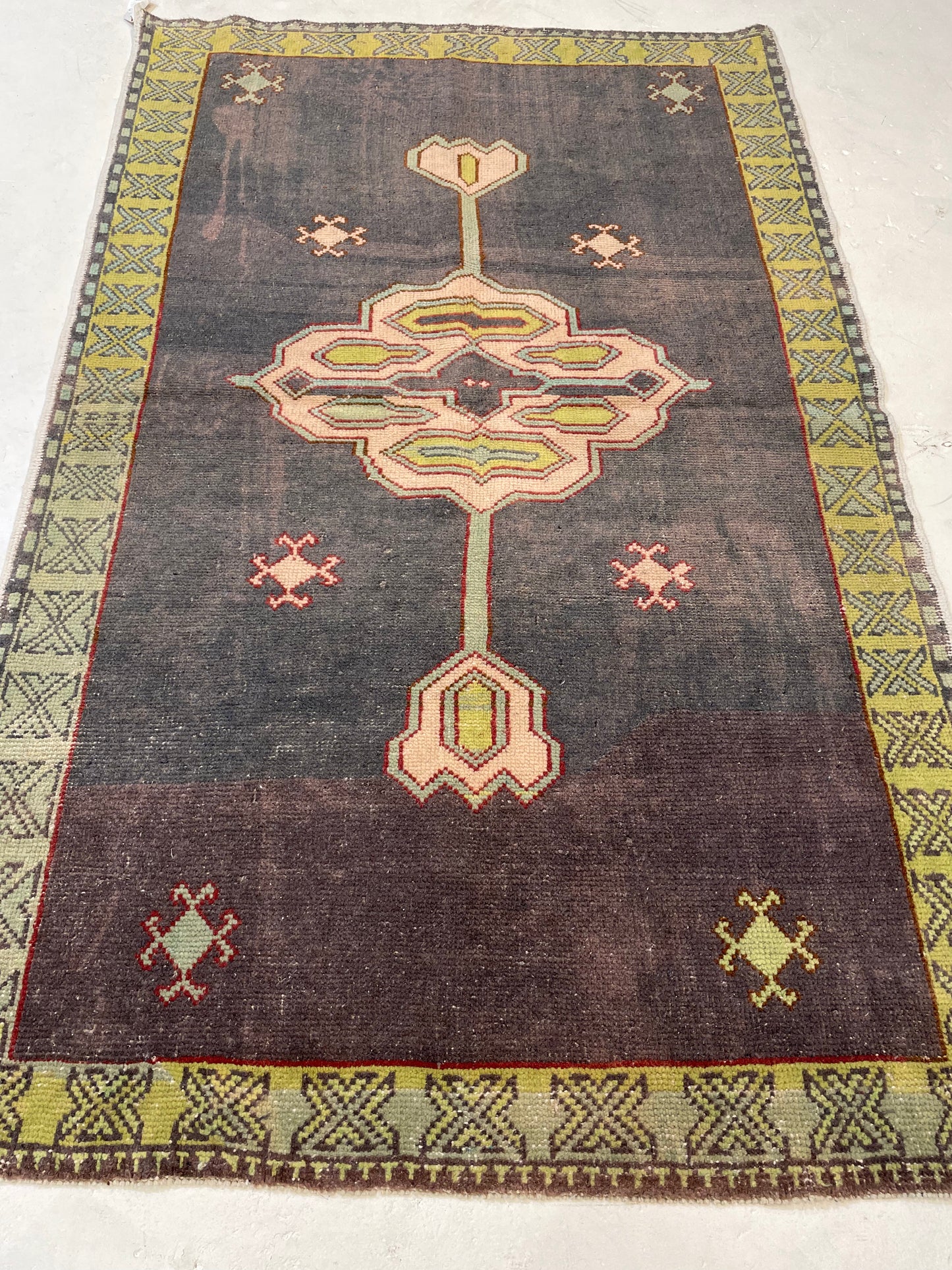 Hand-Knotted Wool Rug Turkish Oushak 4'1" x 6'5"