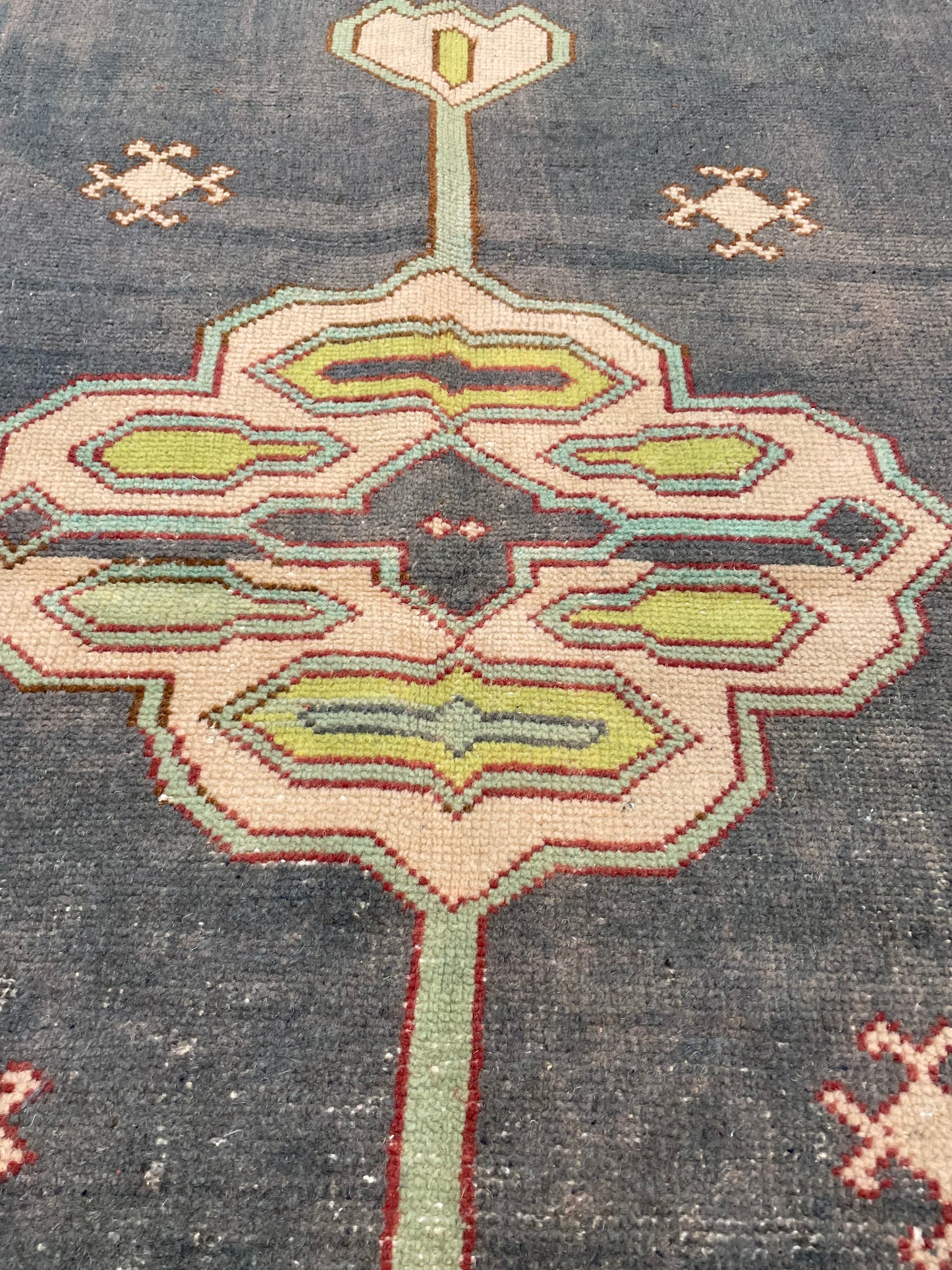 Hand-Knotted Wool Rug Turkish Oushak 4'1" x 6'5"