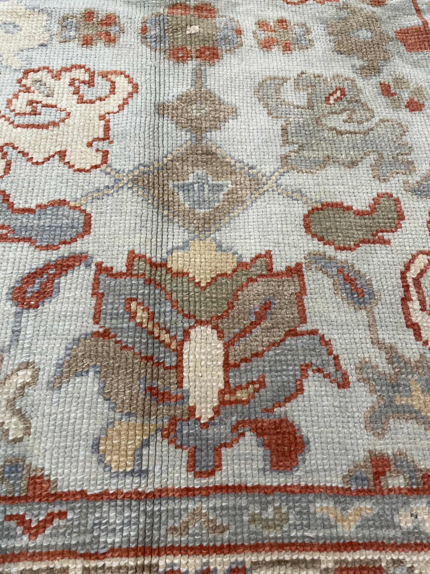 Hand-Knotted Wool Rug Turkish Oushak 4'4" x 6'