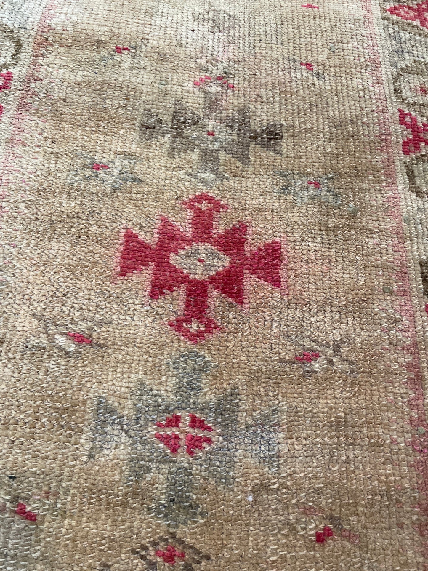 Hand-Knotted Wool Runner Turkish Oushak 2'10" x 10'9"