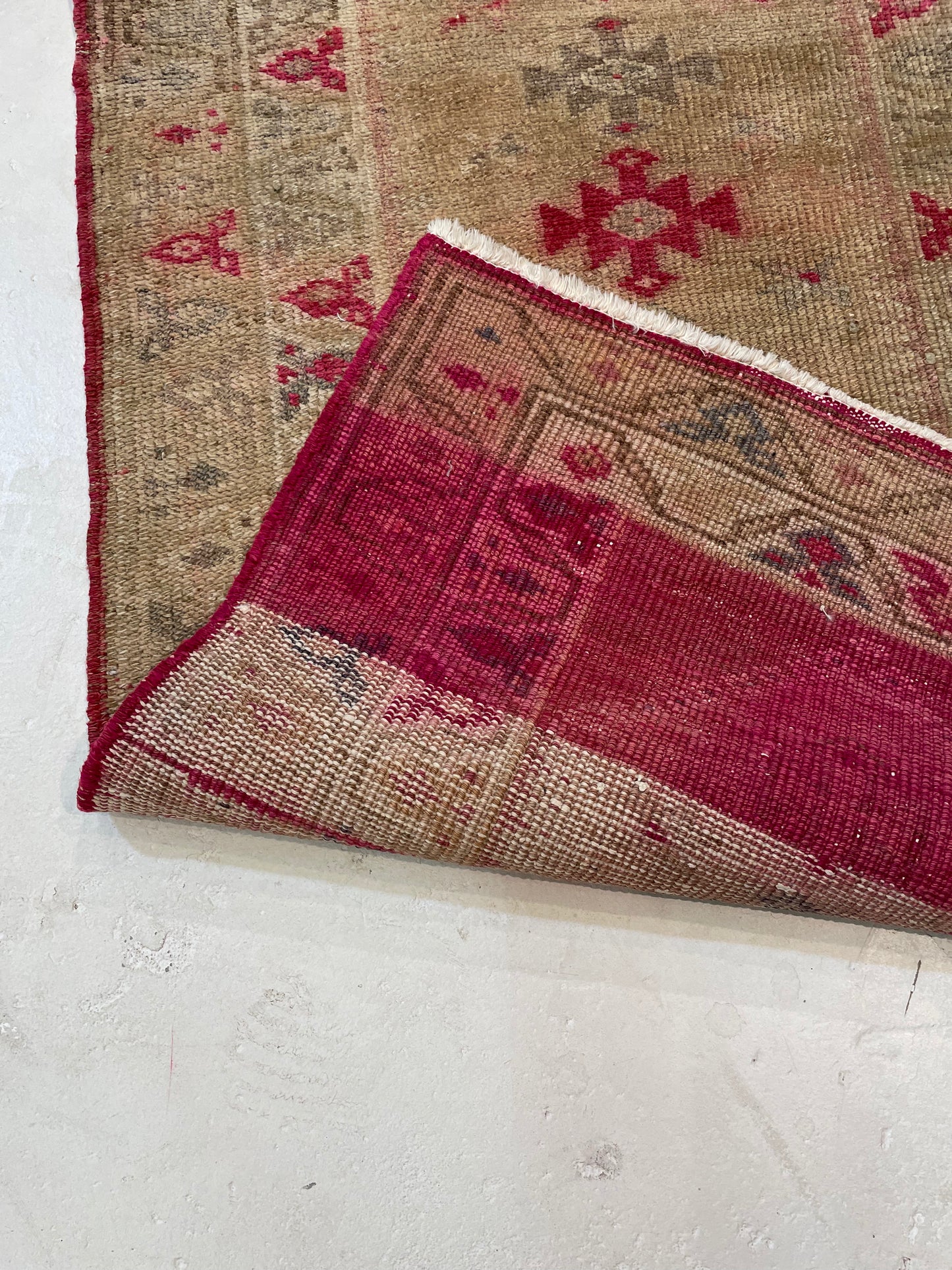 Hand-Knotted Wool Runner Turkish Oushak 2'10" x 10'9"