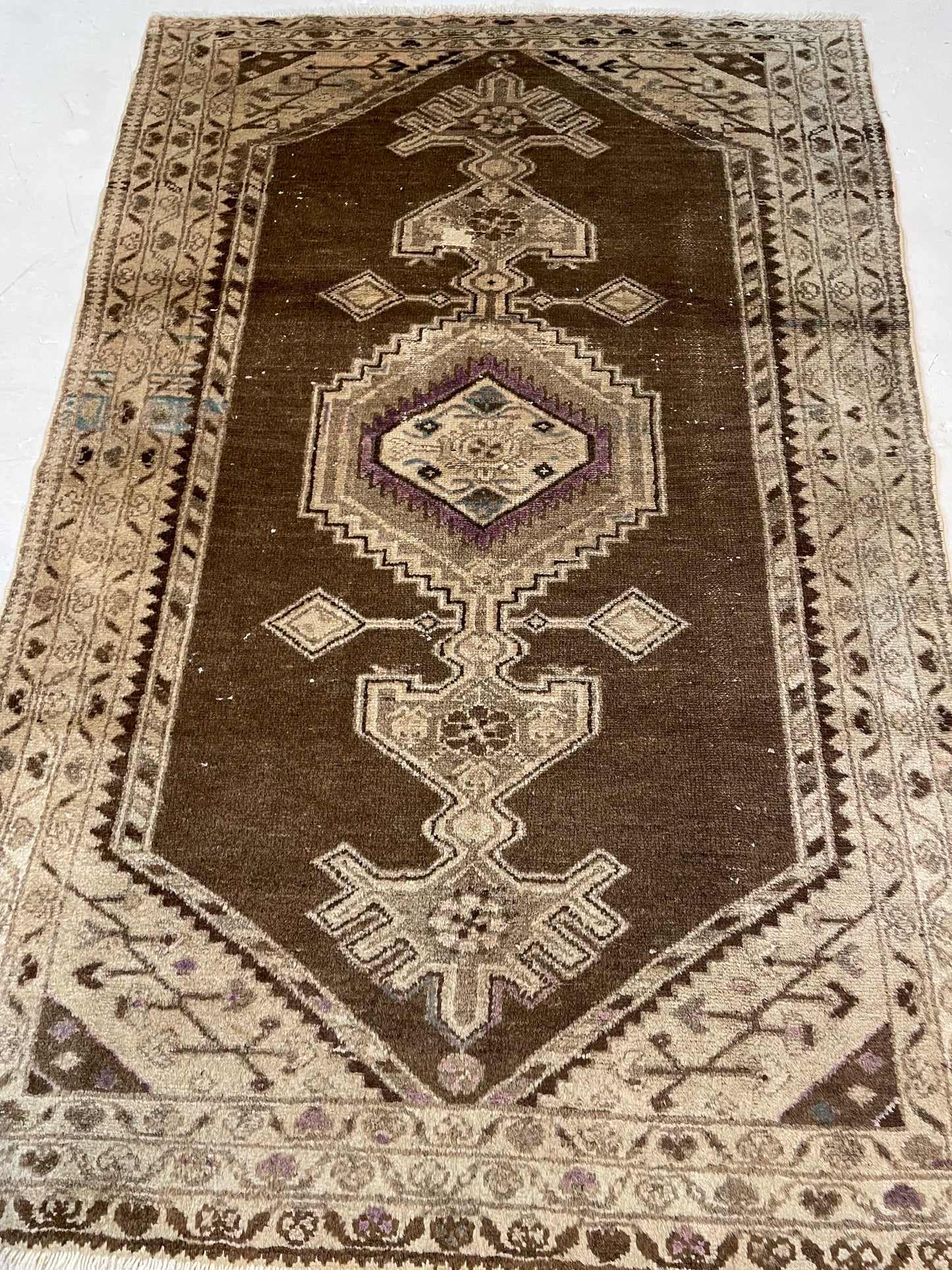 Hand-Knotted Wool Rug Turkish Oushak 3'4" x 5'3"