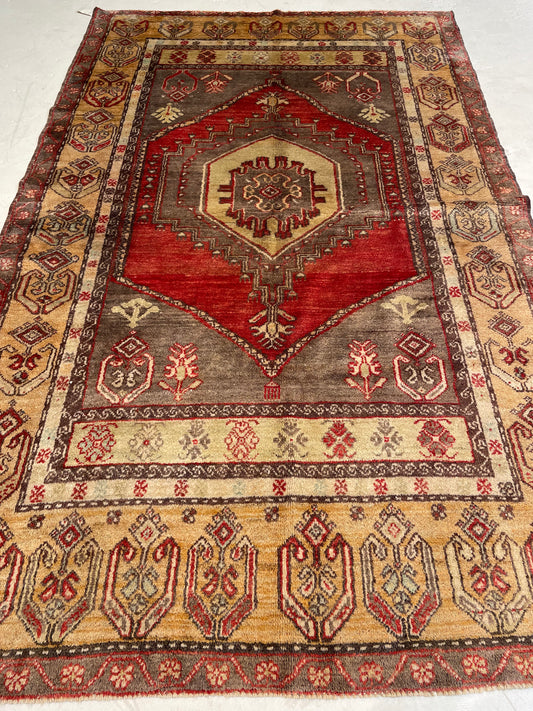 Hand-Knotted Wool Rug Turkish Oushak 4'7" x 7'3"