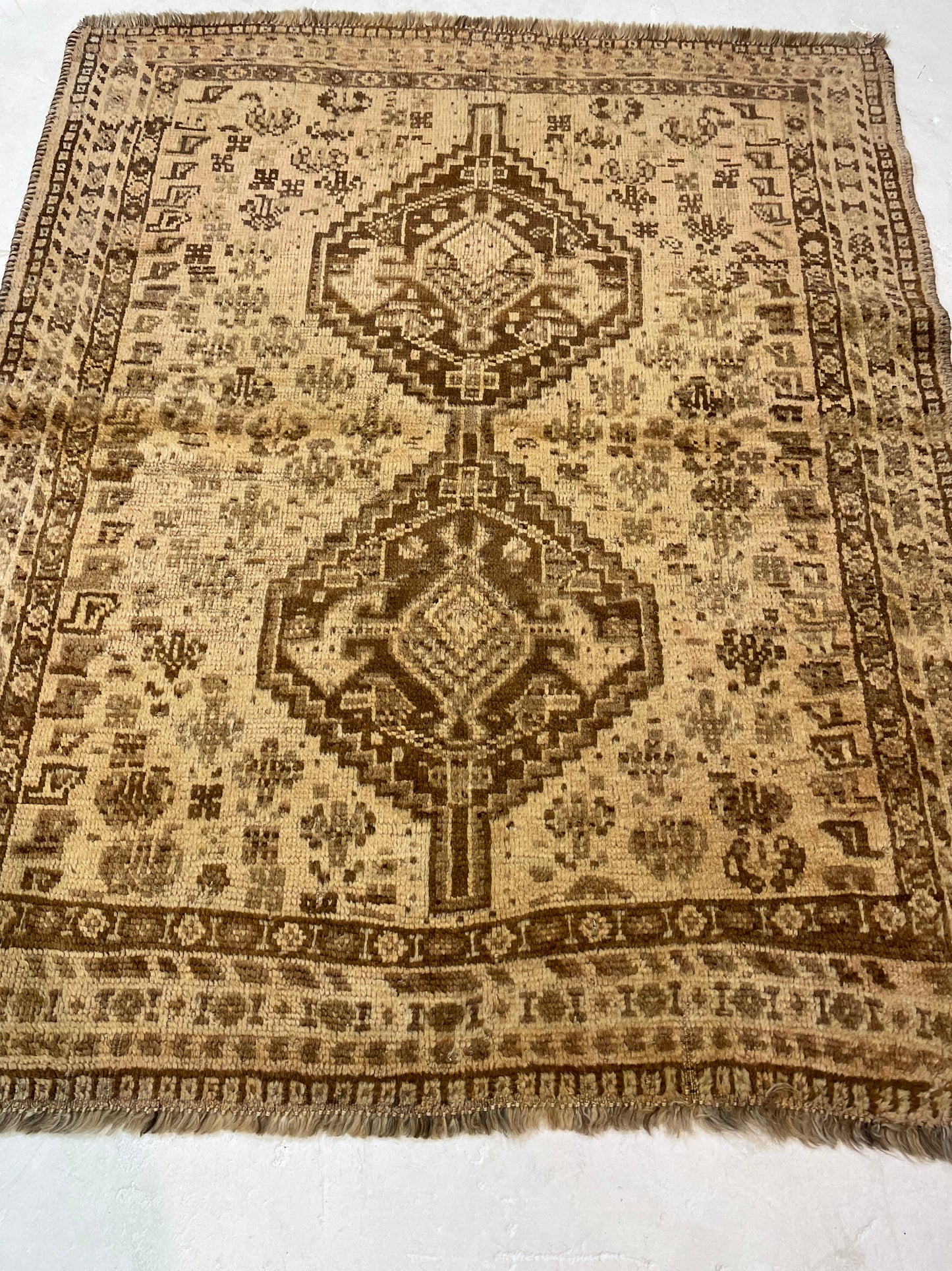 Hand-Knotted Wool Rug Turkish Oushak 3'9" x 4'6"