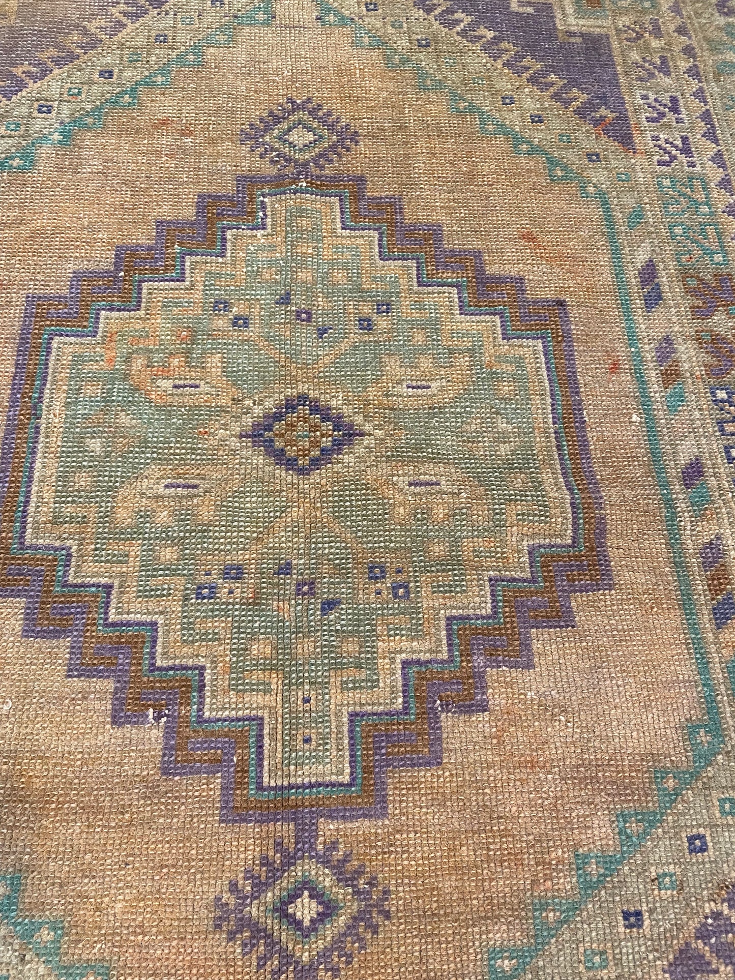 Hand-Knotted Wool Rug Turkish Oushak 3'7" x 5'9"