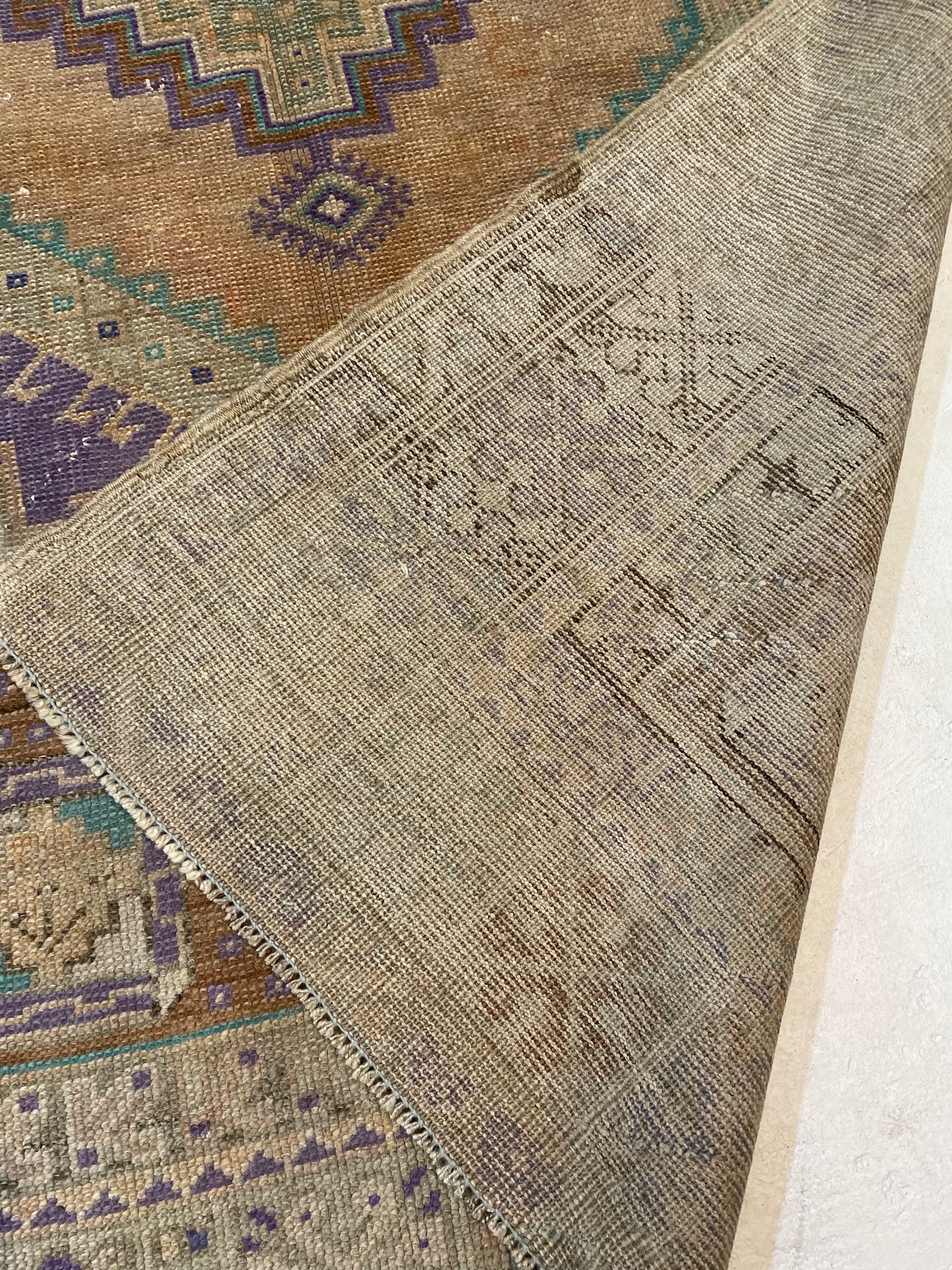 Hand-Knotted Wool Rug Turkish Oushak 3'7" x 5'9"