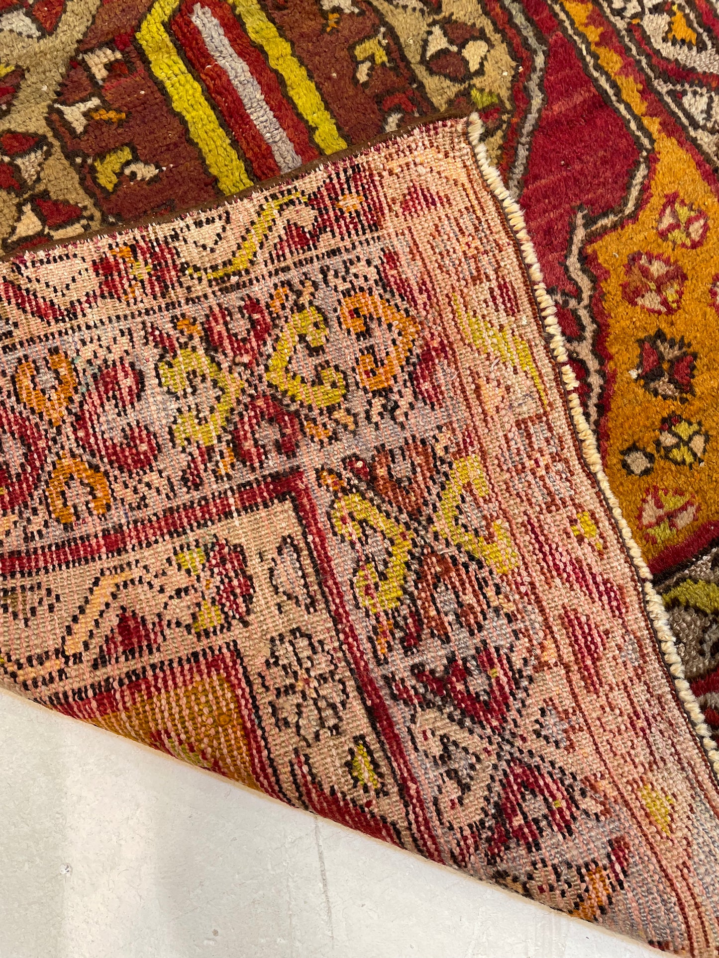 Hand-Knotted Wool Rug Turkish Oushak 4' x 4'9"