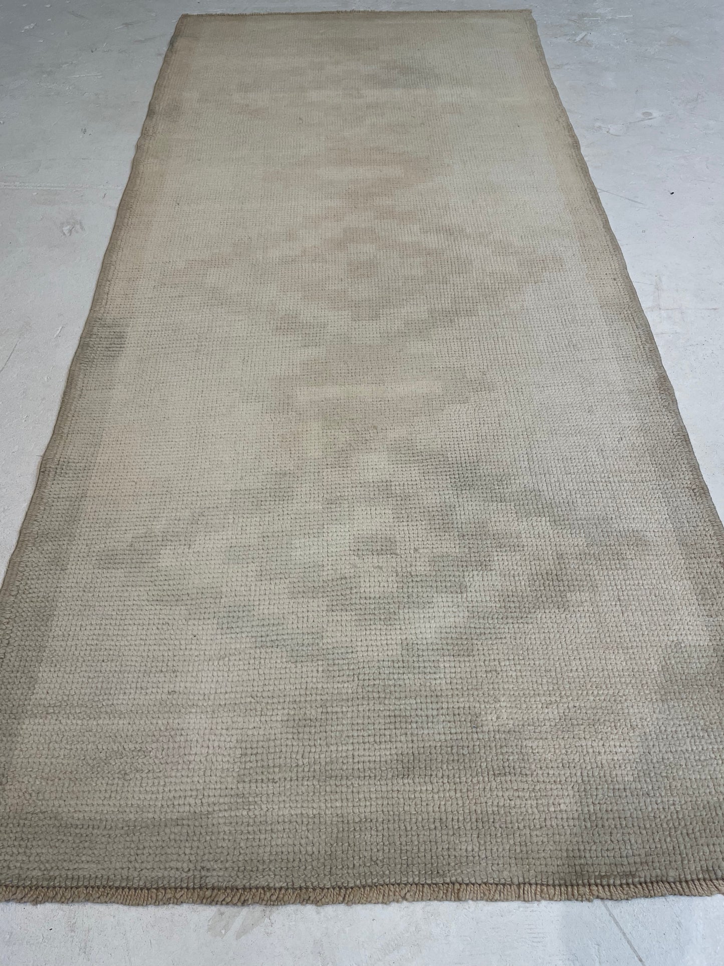 Hand-Knotted Wool Runner Turkish Oushak 2'8" x 5'10"
