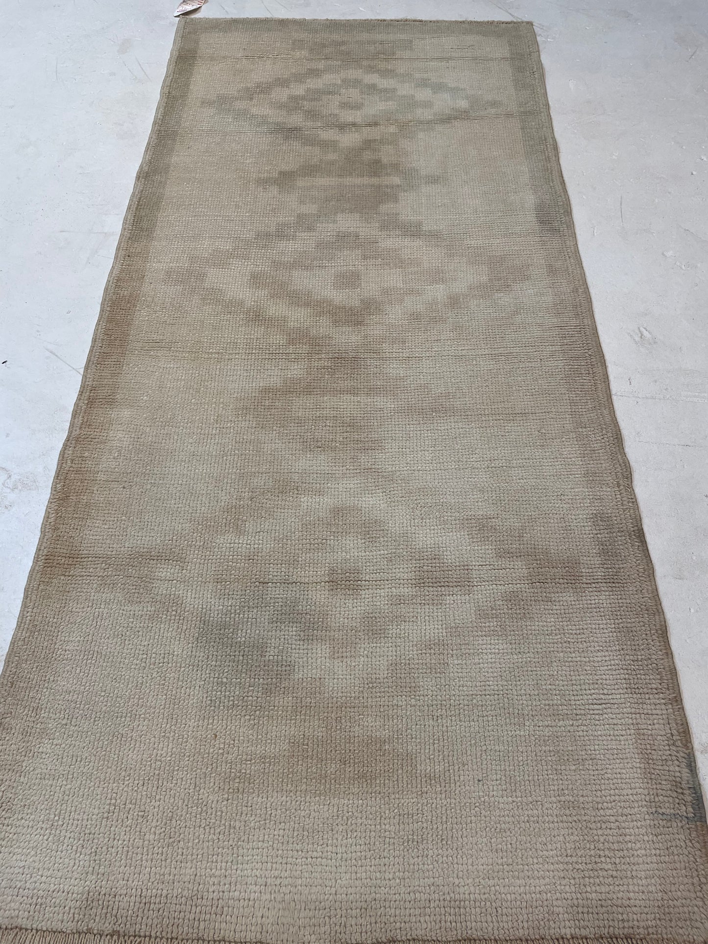 Hand-Knotted Wool Runner Turkish Oushak 2'8" x 5'10"