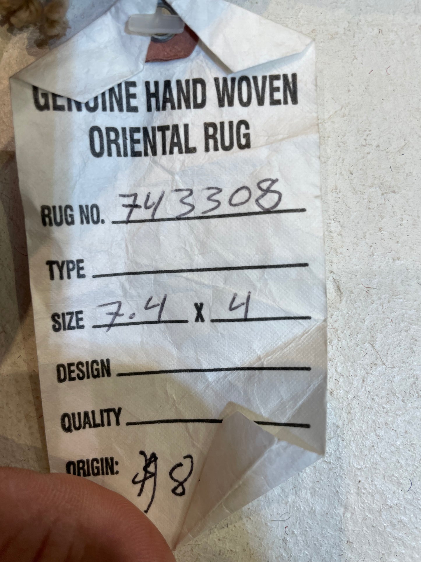 Hand-Knotted Wool Runner Turkish Oushak 4' x 7'4"