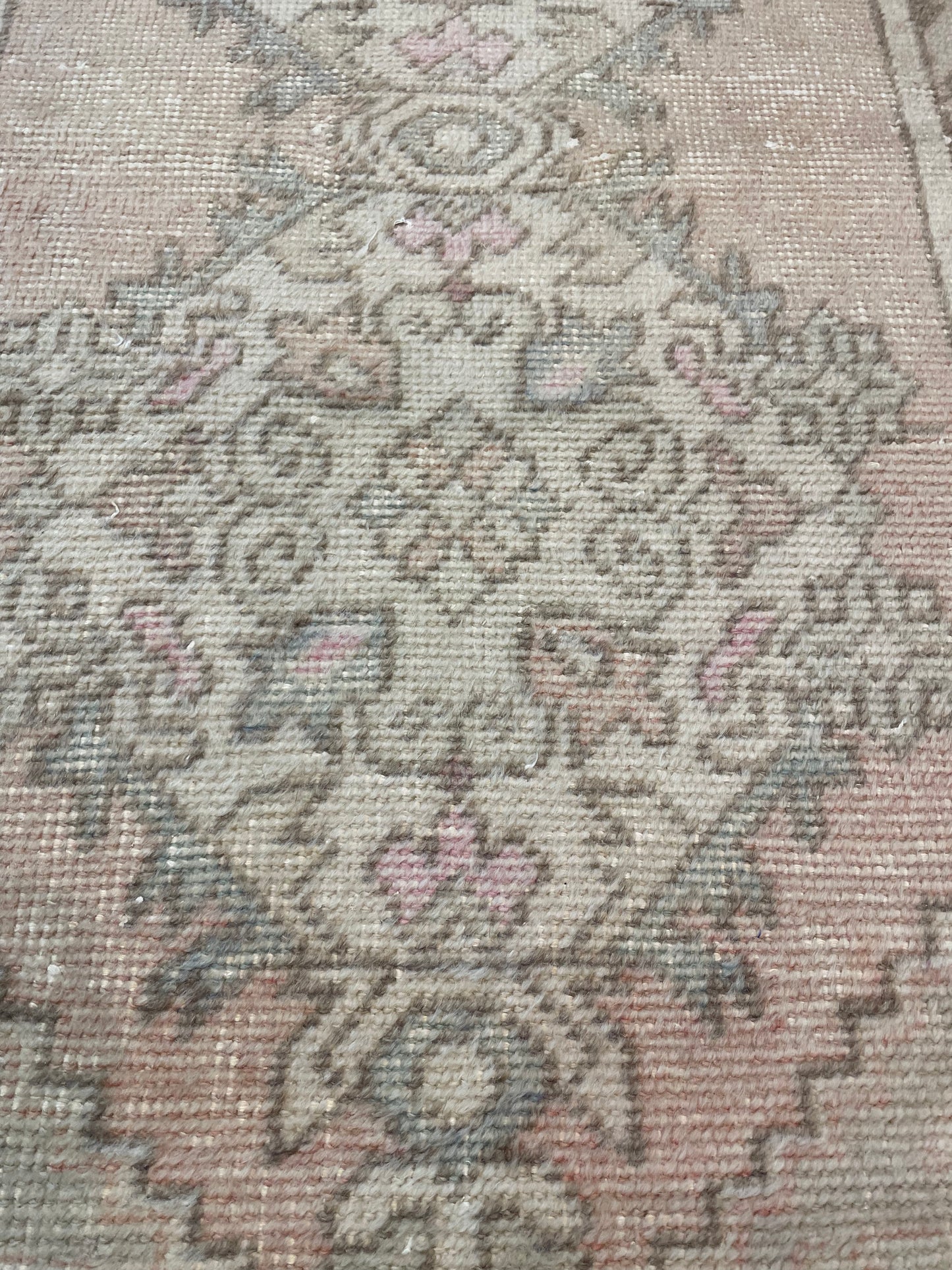 Hand-Knotted Wool Runner Turkish Oushak 3' x 9'5"