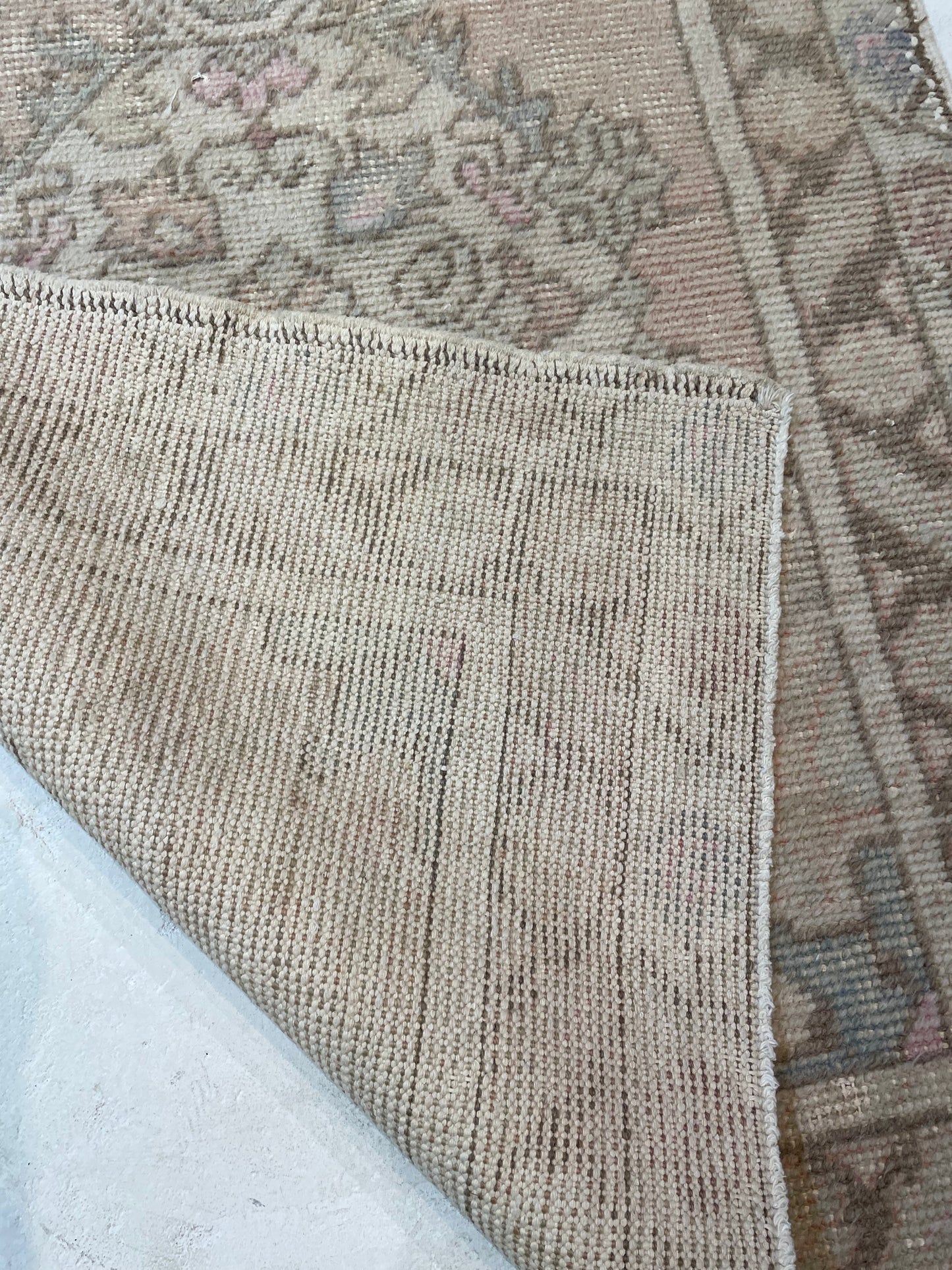 Hand-Knotted Wool Runner Turkish Oushak 3' x 9'5"