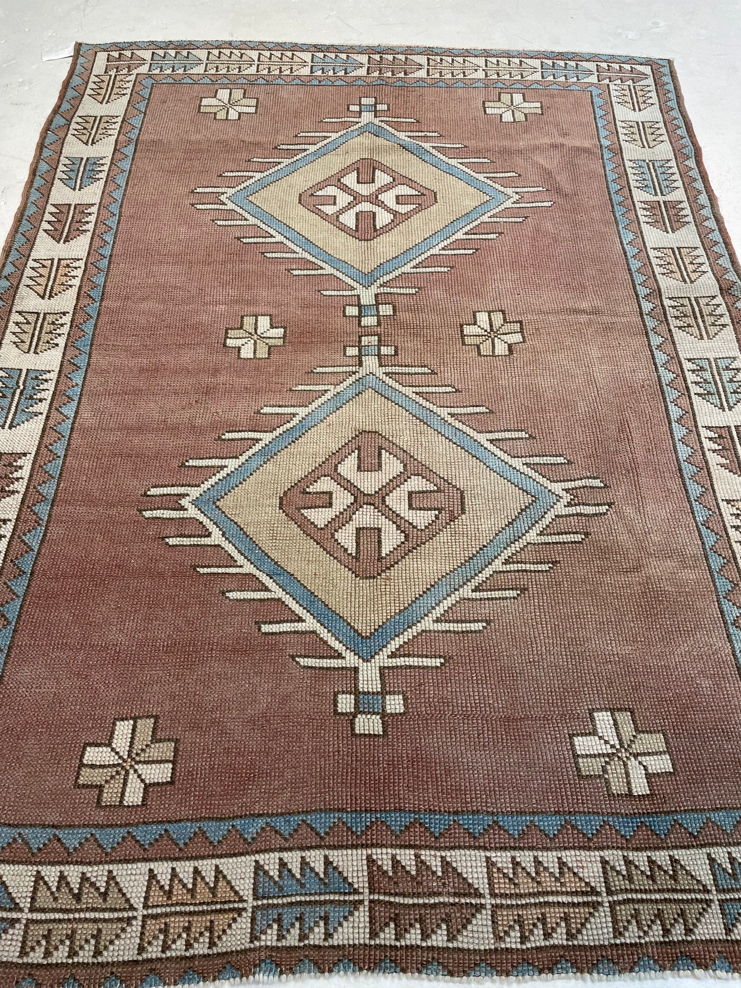 Hand-Knotted Wool Rug Turkish Oushak 4'9" x 6'3"