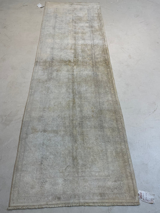 Hand-Knotted Wool Runner Turkish Oushak 2'6" x 7'11"