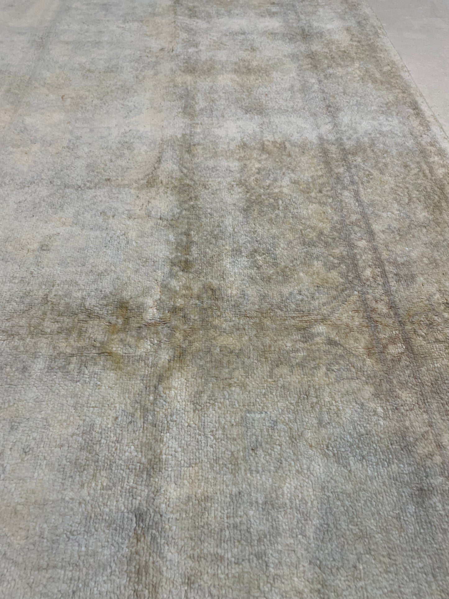 Hand-Knotted Wool Runner Turkish Oushak 2'6" x 7'11"