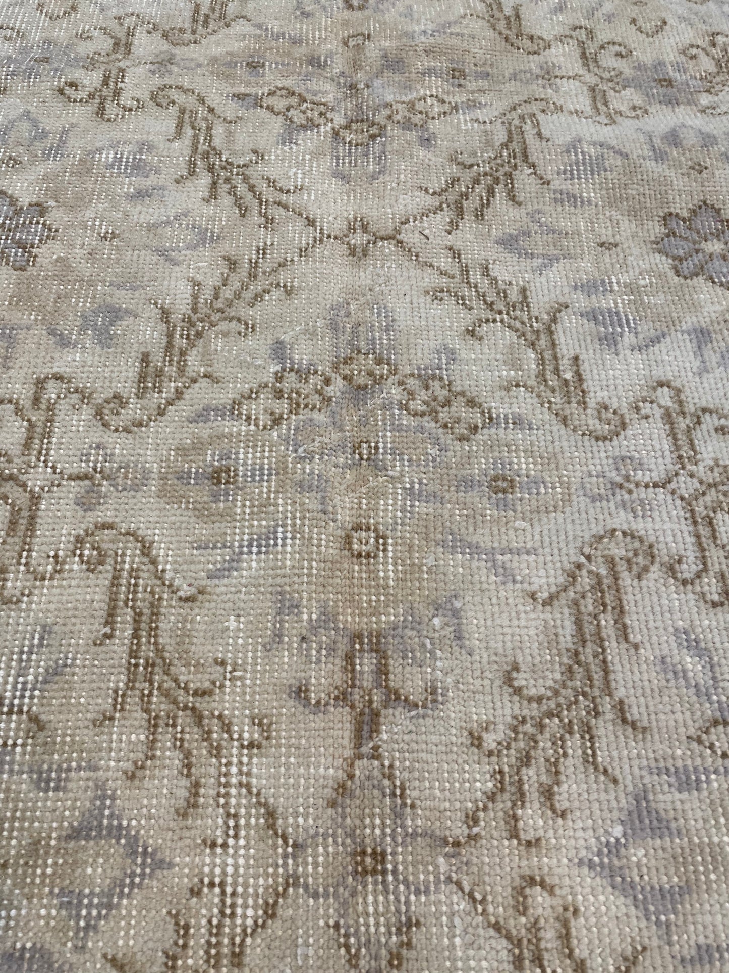 Hand-Knotted Wool Rug Turkish Oushak 3'10" x 7'