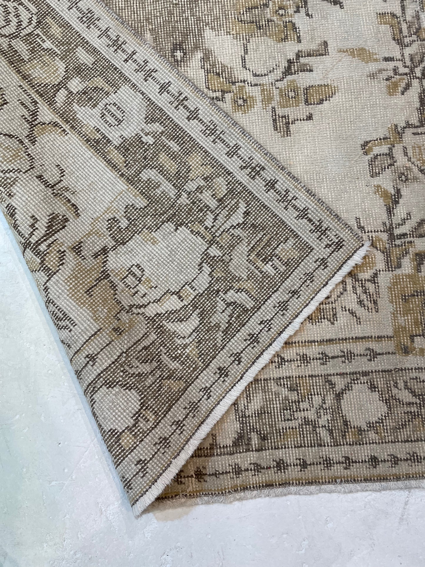 Hand-Knotted Wool Rug Turkish Oushak 3'8" x 6'10"