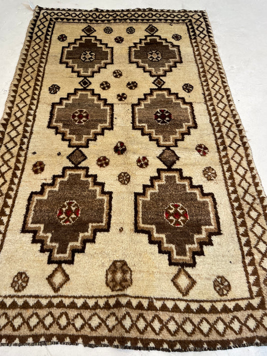 Hand-Knotted Wool Rug Turkish Oushak 4' x 6'6"