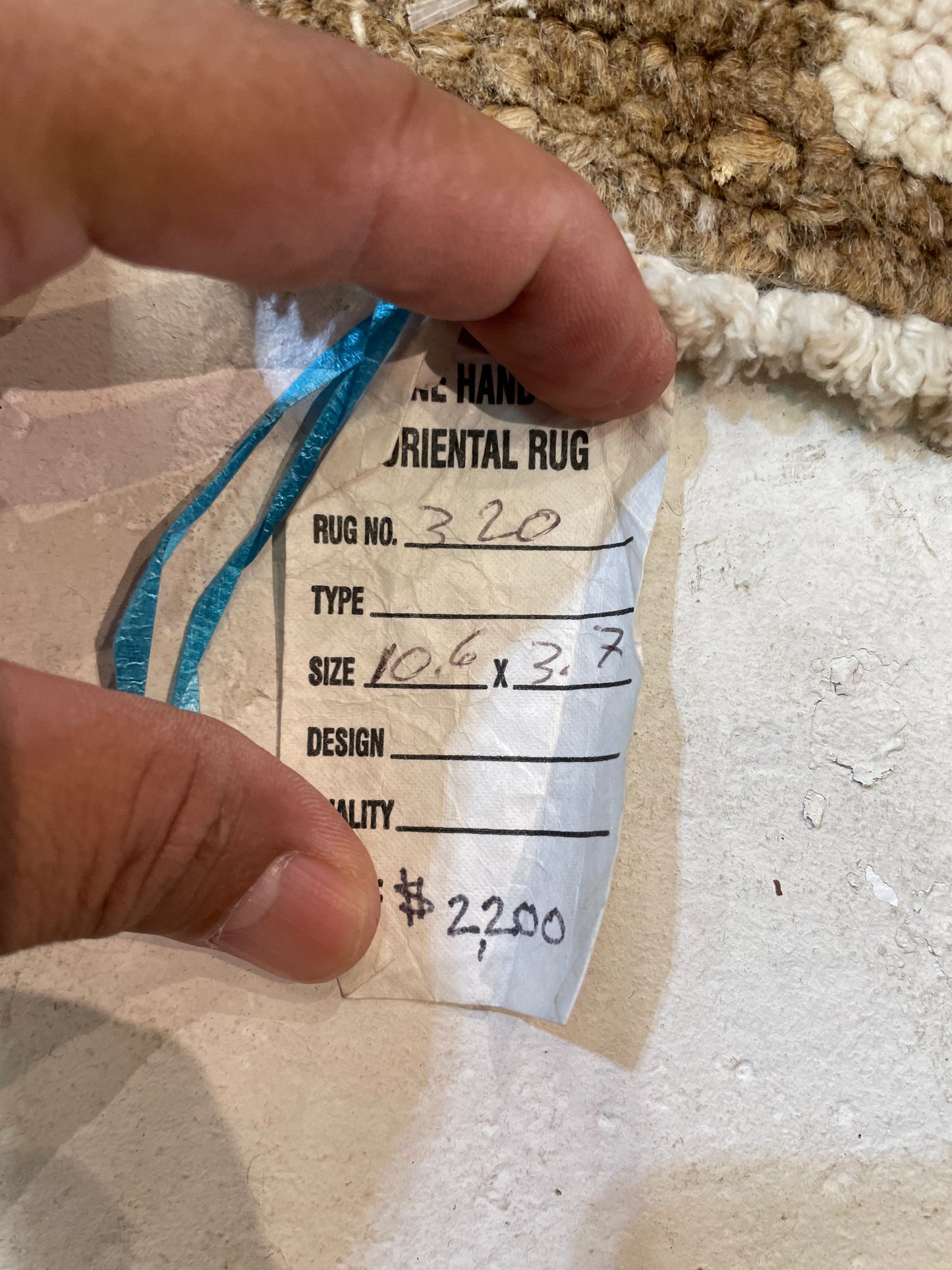 Hand-Knotted Wool Runner Turkish Oushak 3'7" x 10'6"