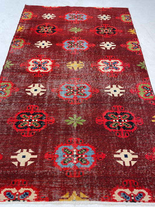 Hand-Knotted Wool Rug Turkish Oushak 4' x 6'4"