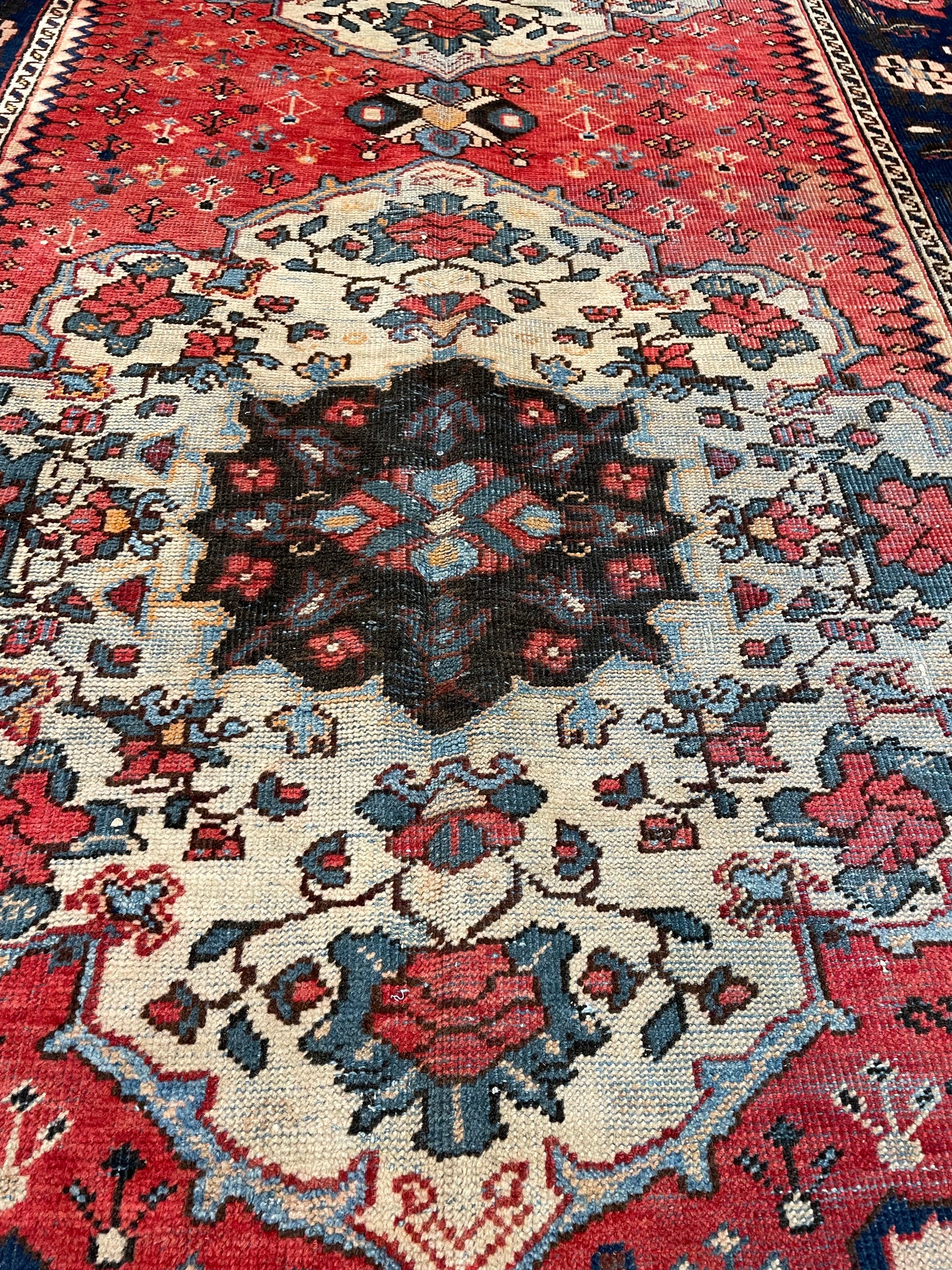 Hand-Knotted Wool Gallery Size Bakhtiari Henegoon 4'11" x 9'10"